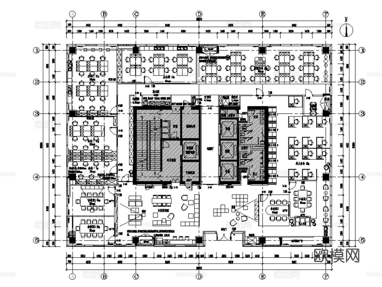 50套办公空间办公室会议室综合办公CAD平面设计方案最新整理cad施工图