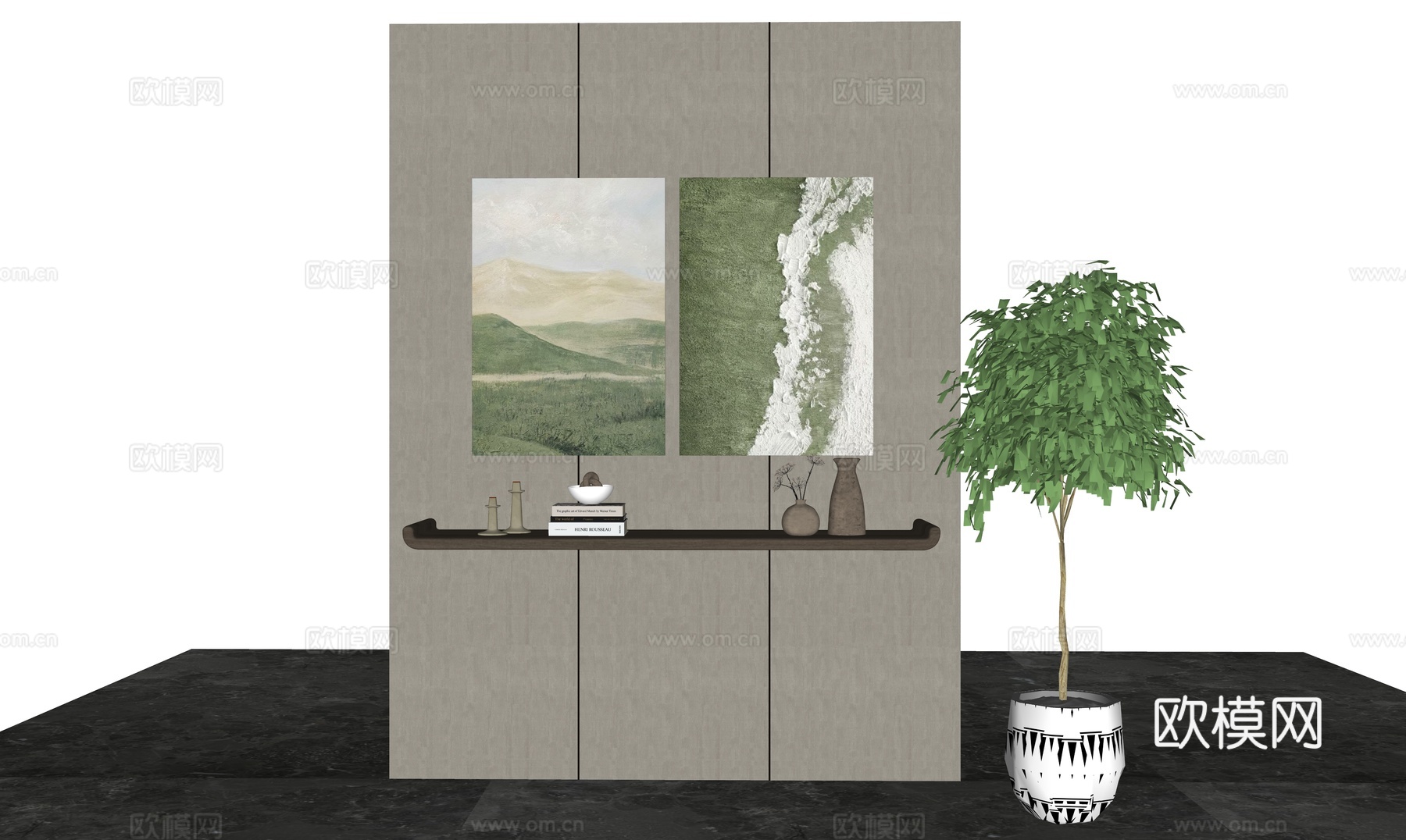 现代北欧装饰挂画su模型