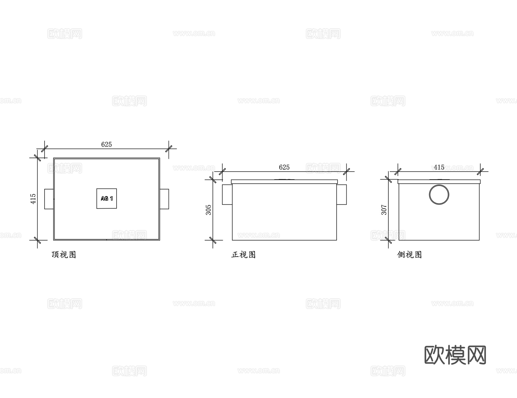 地上隔油器 油水分离器 餐饮隔油池 地面油水分离池 隔油装置cad施工图