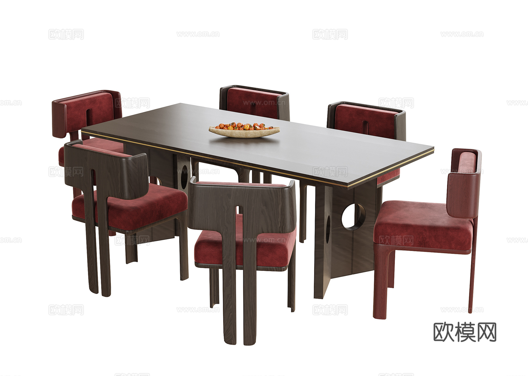 现代餐桌椅 餐椅su模型