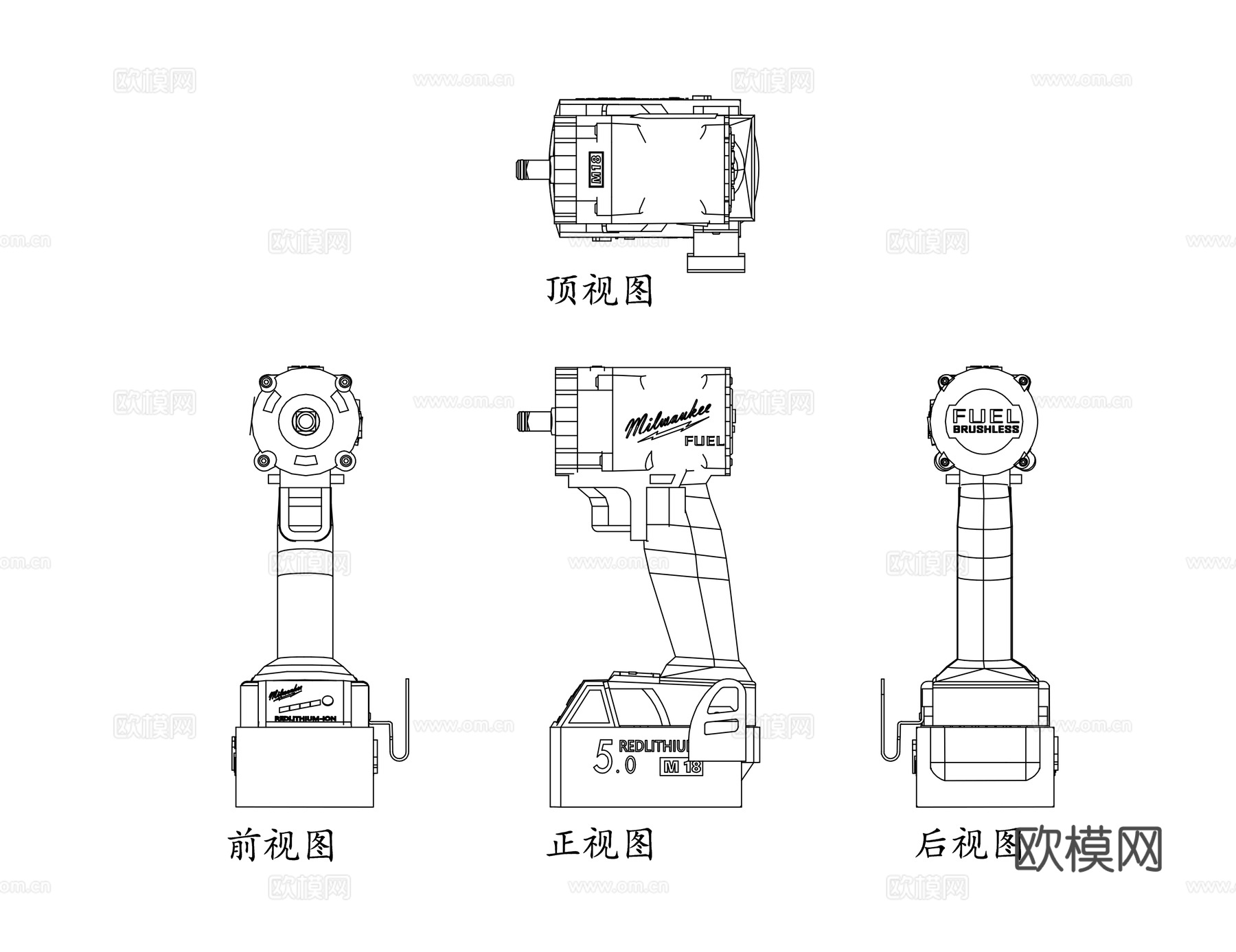 电动扭力扳手 定扭矩电动扳手 扭矩电动扳手 力矩电动扳手cad施工图