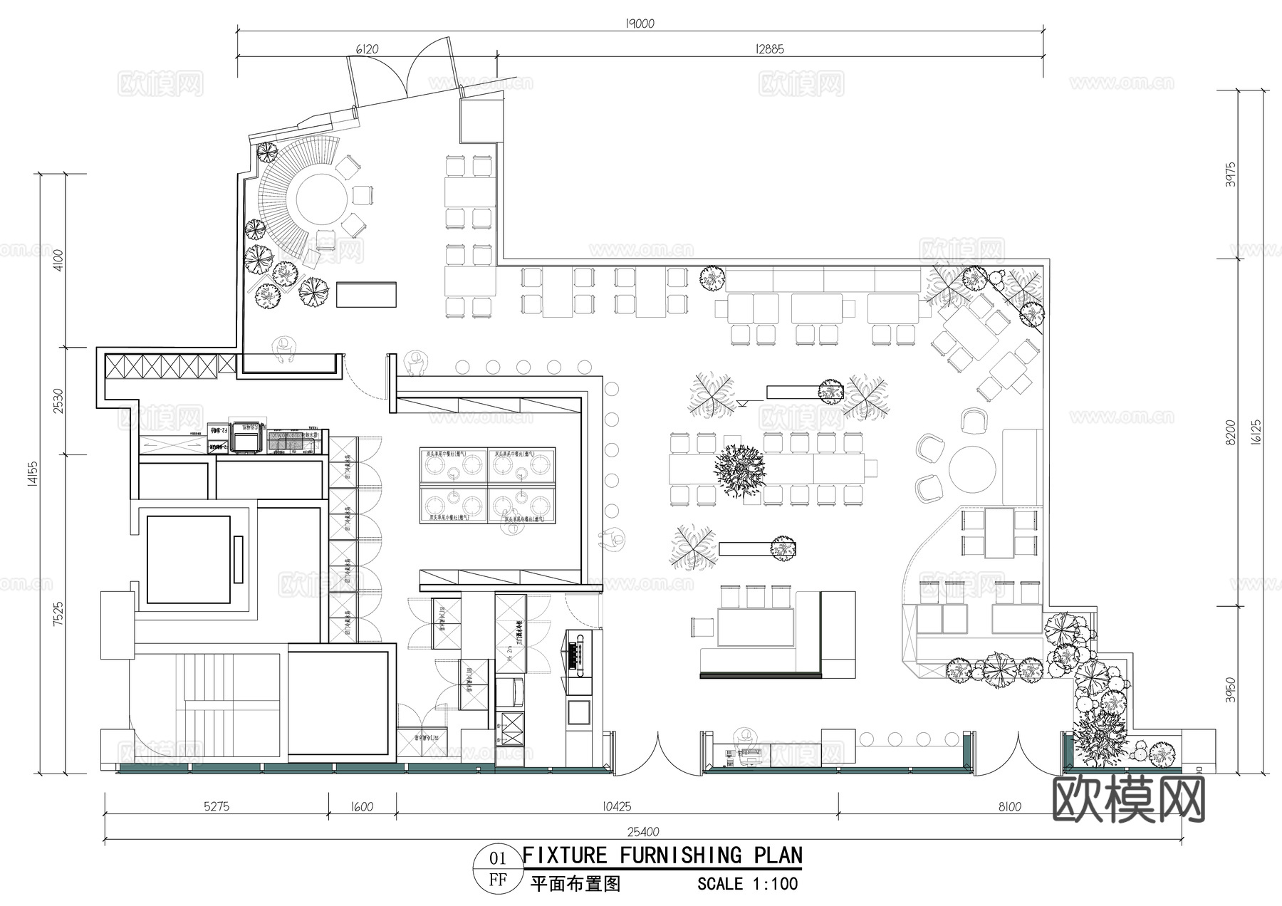 GaGa餐厅深业上城华侨城创意园花园主题西餐厅cad施工图