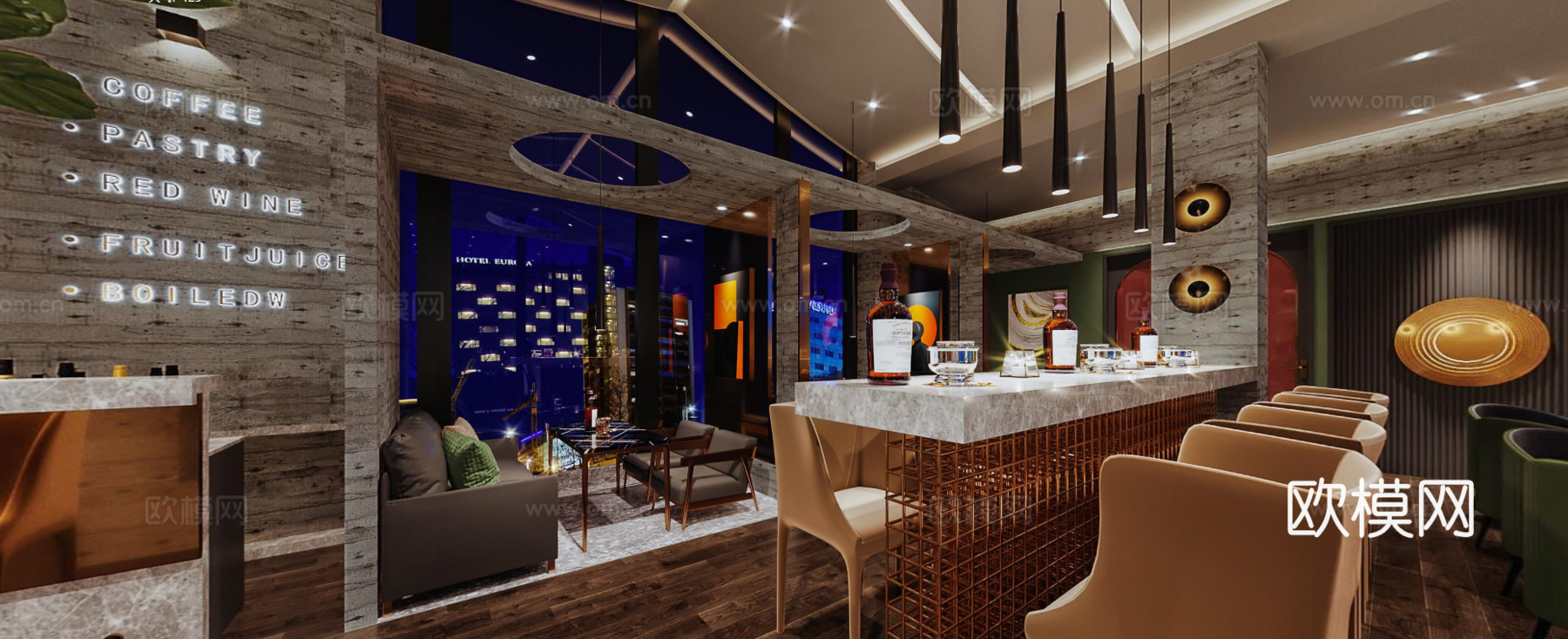 轻奢音乐酒吧 最新全套 效果图 施工图设计cad施工图