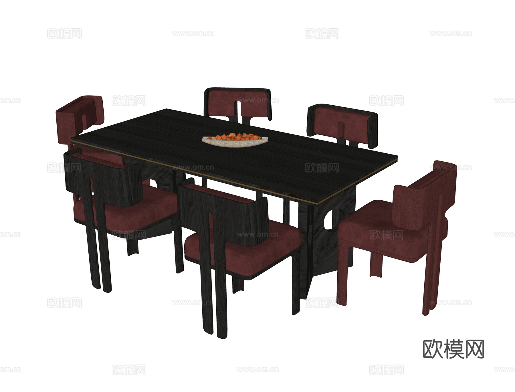现代餐桌椅 餐椅su模型