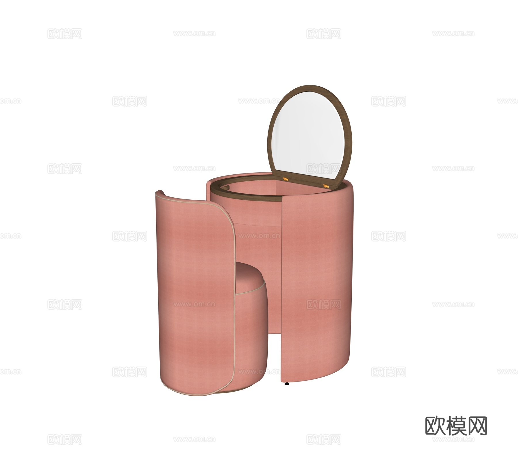 现代梳妆台组合su模型