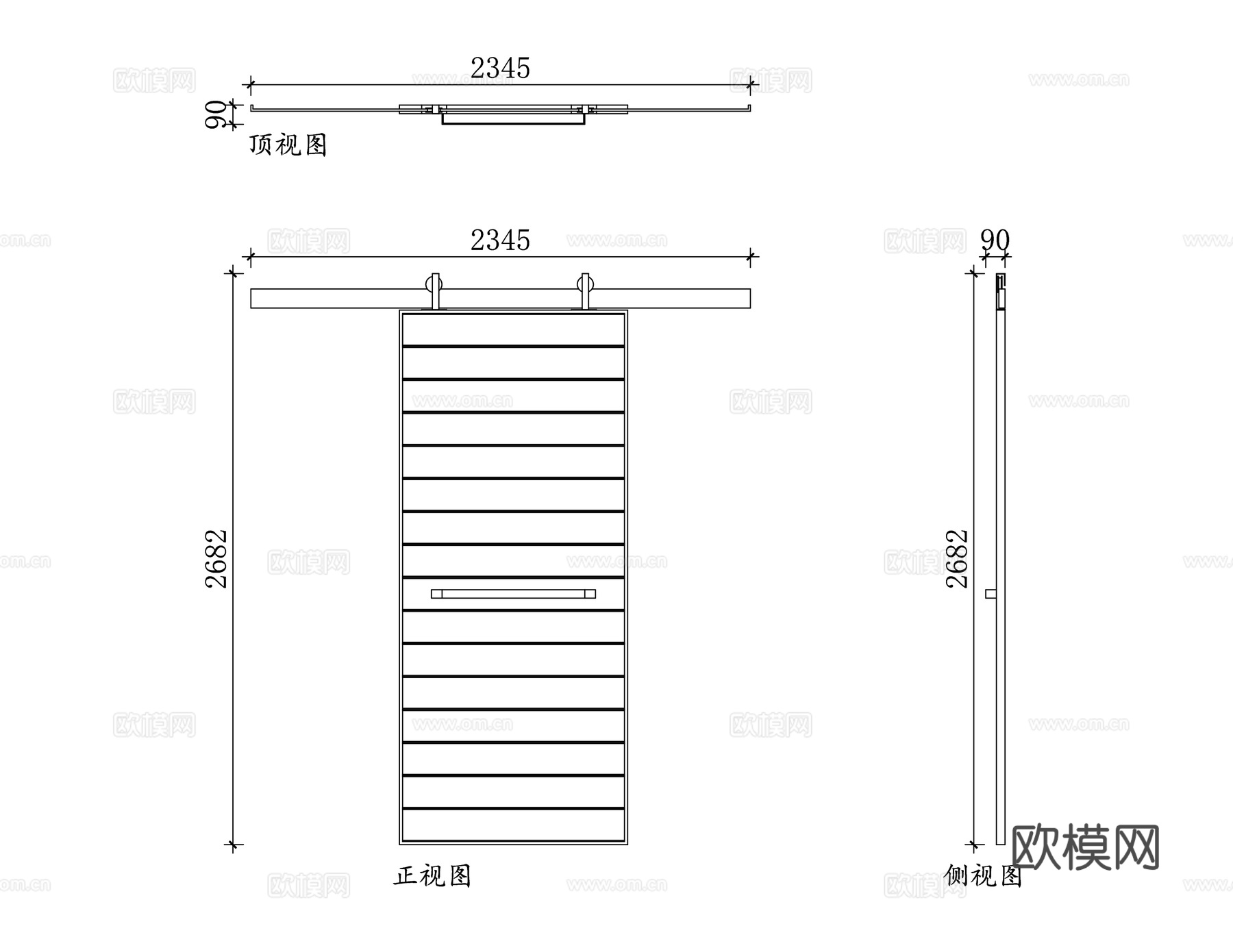 仓库平移门 厂房推拉门 仓库移门 工业推拉门 库房滑动门cad施工图