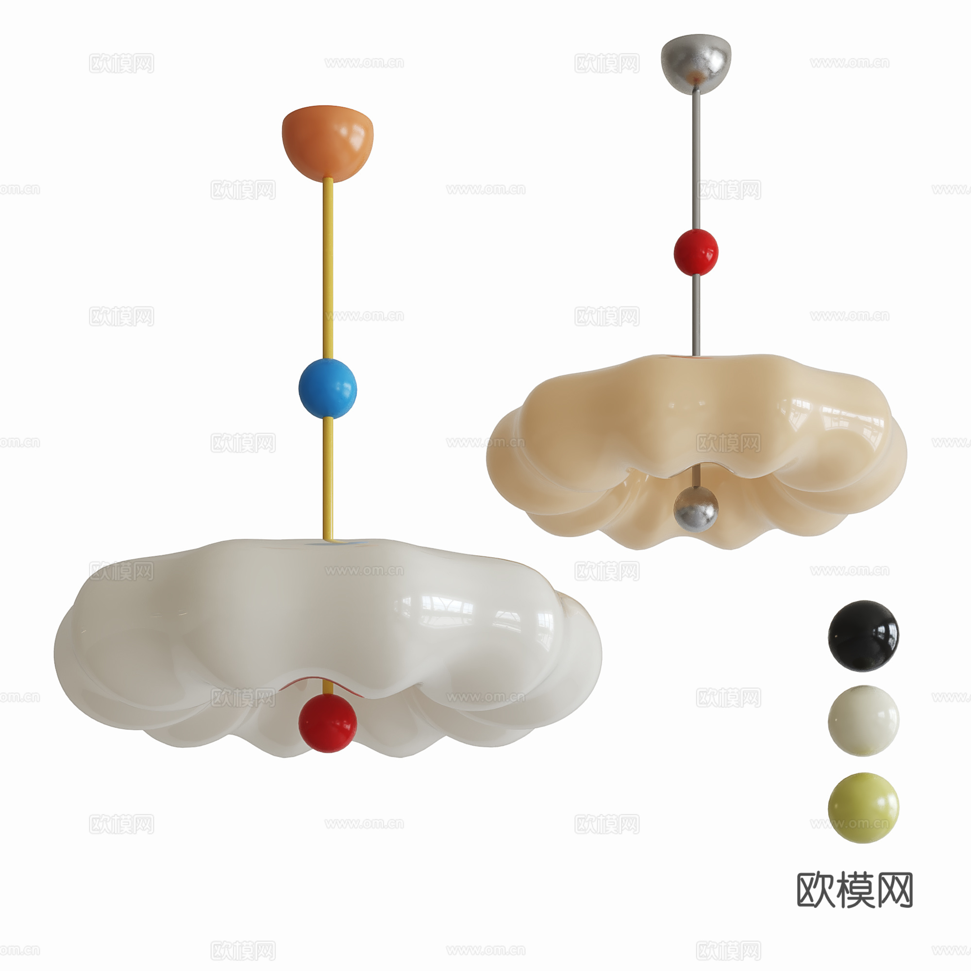 现代奶油吊灯 儿童吊灯su模型