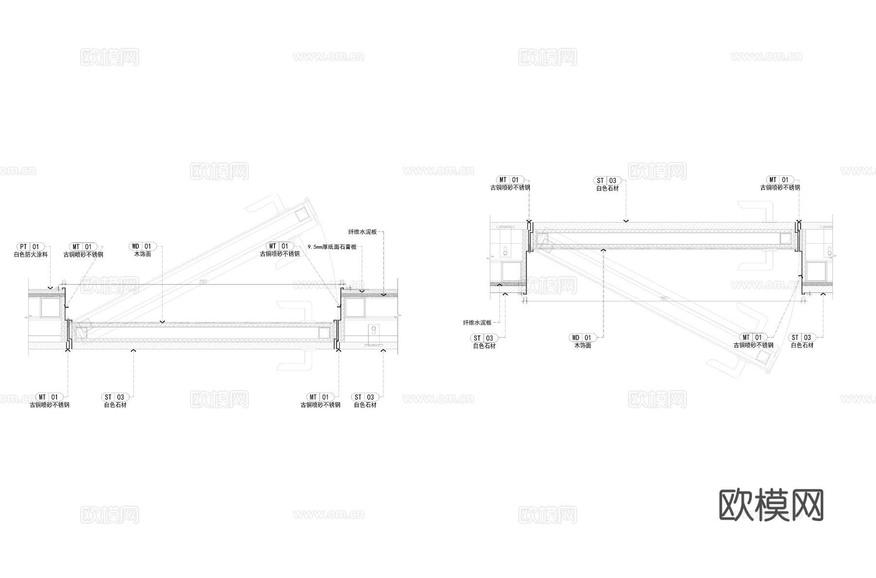 门节点cad施工图