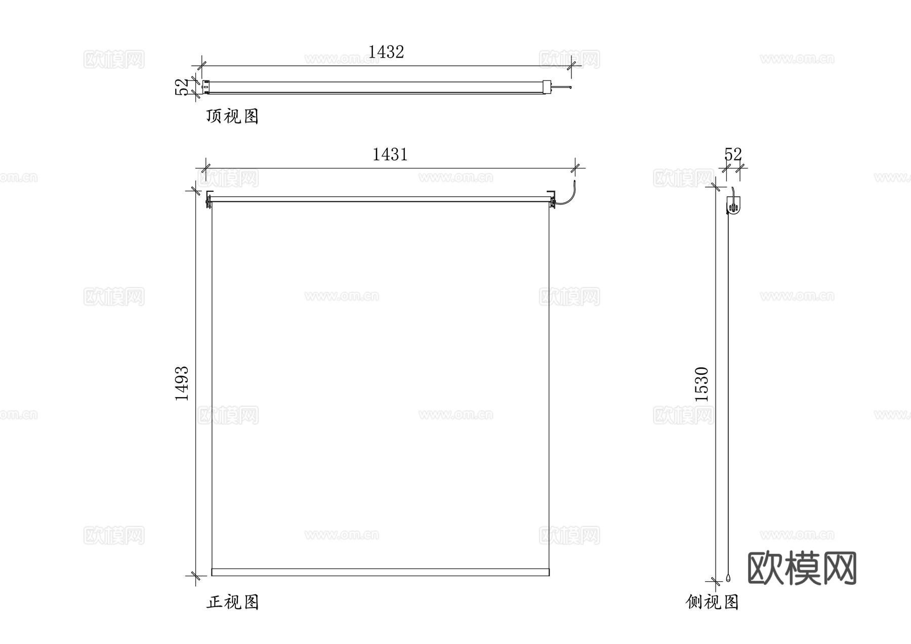 电动卷帘 管状电机卷帘 电动卷式百叶 滚筒式电动帘cad施工图