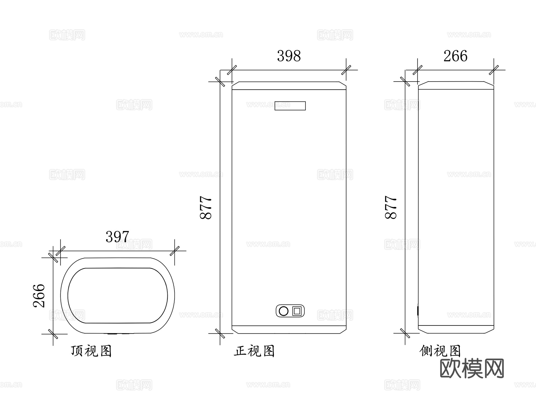 电热水炉 储水式热水器 速热热水器 即热热水器 电热热水器cad施工图