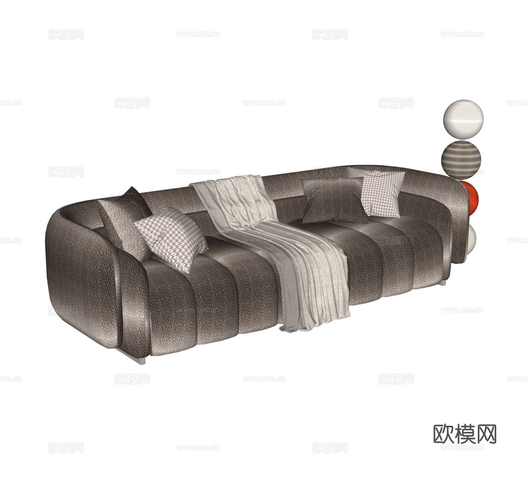 现代轻奢多人沙发集合su模型
