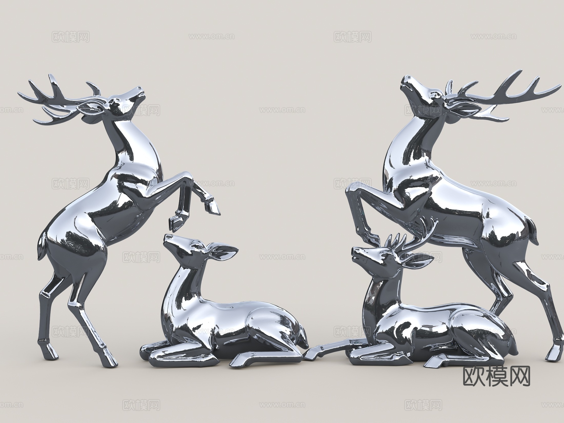 鹿雕塑 鹿 小品鹿 景观鹿 动物雕塑 景观鹿雕塑su模型
