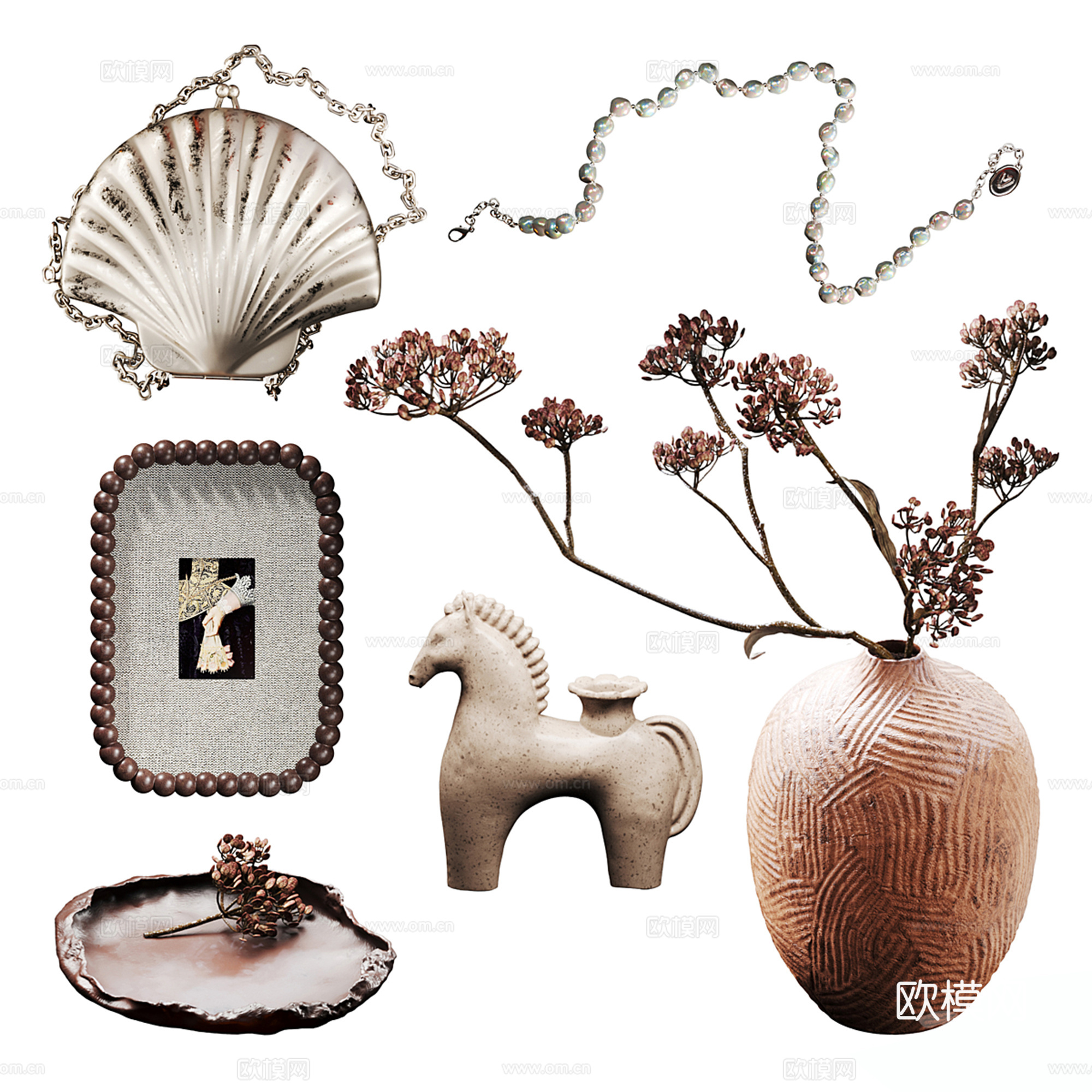 中古风饰品摆件组合su模型