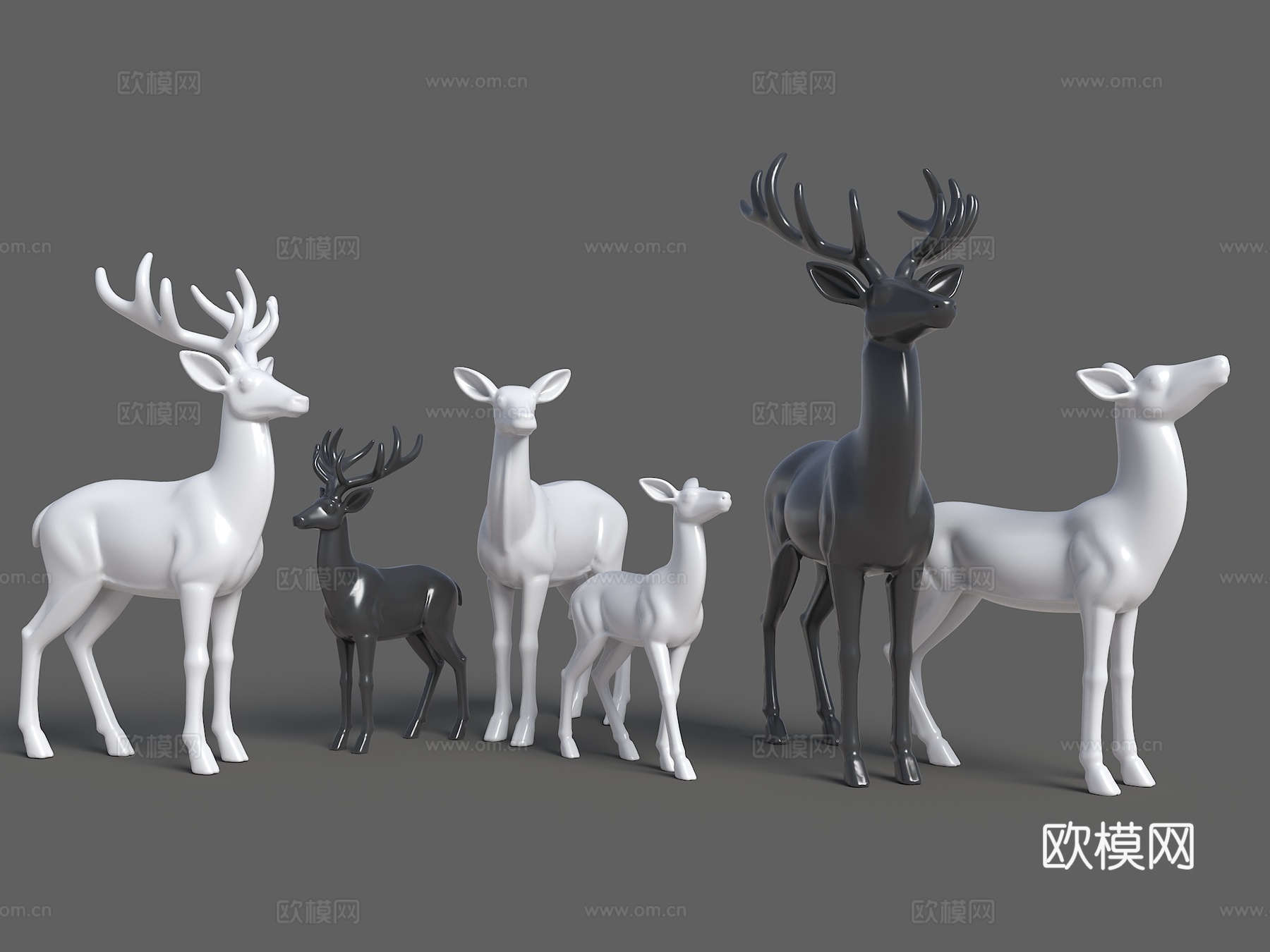 鹿雕塑 鹿 小品鹿 景观鹿 动物雕塑 景观鹿雕塑su模型