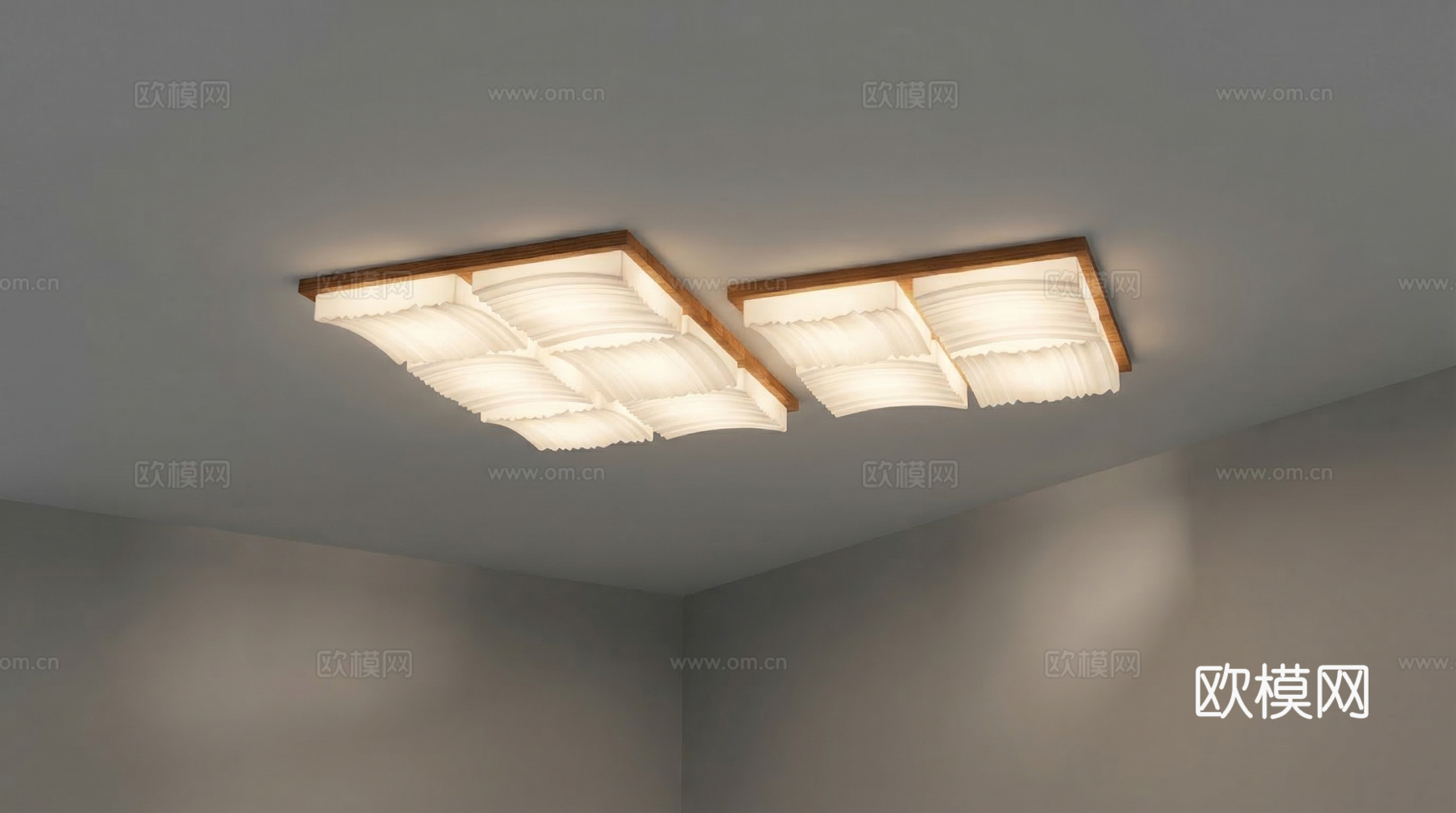 侘寂中古吸顶灯 卧室吸顶灯 客厅吸顶灯 儿童吸顶灯 平板灯su模型