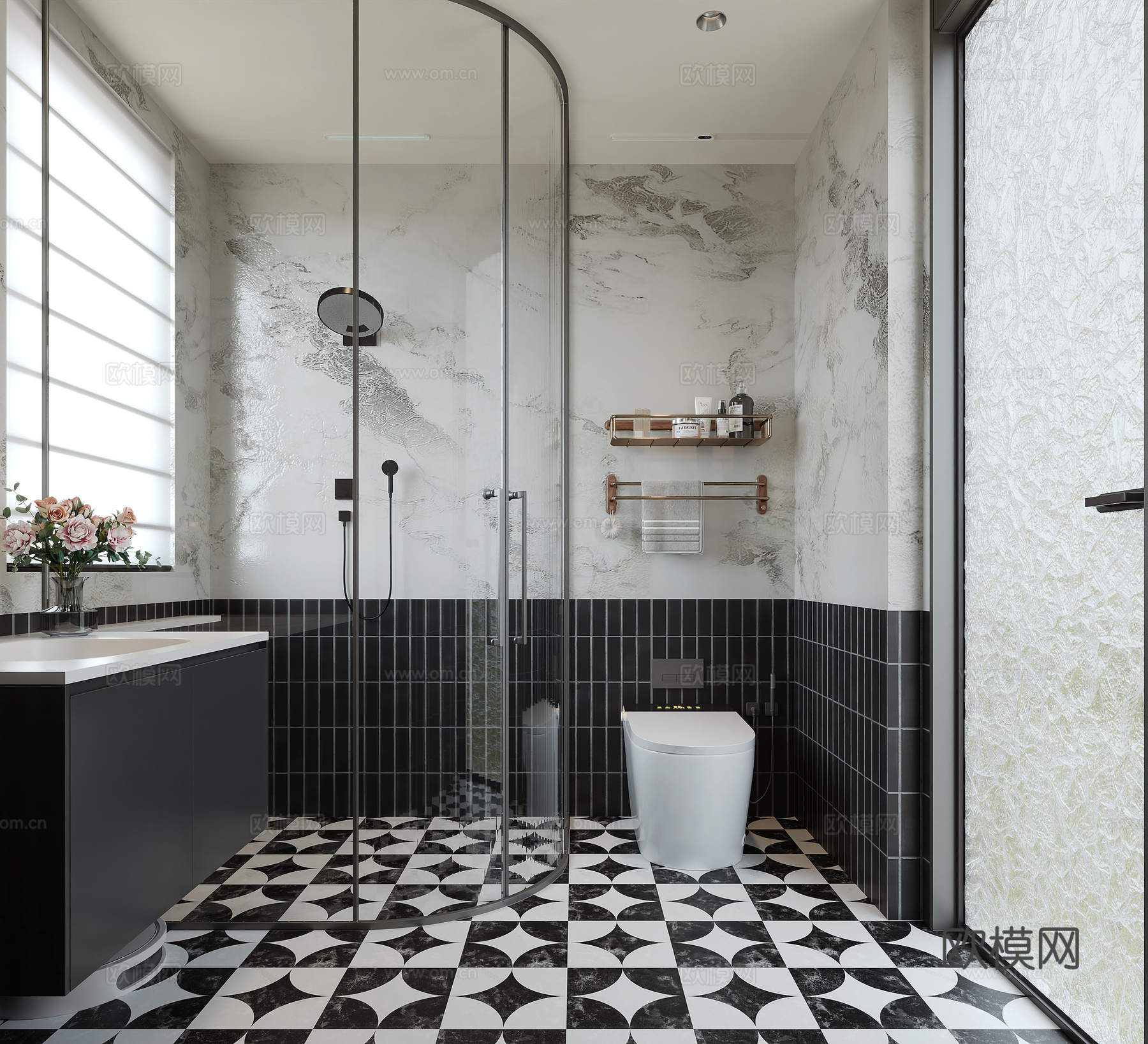 现代卫生间su模型