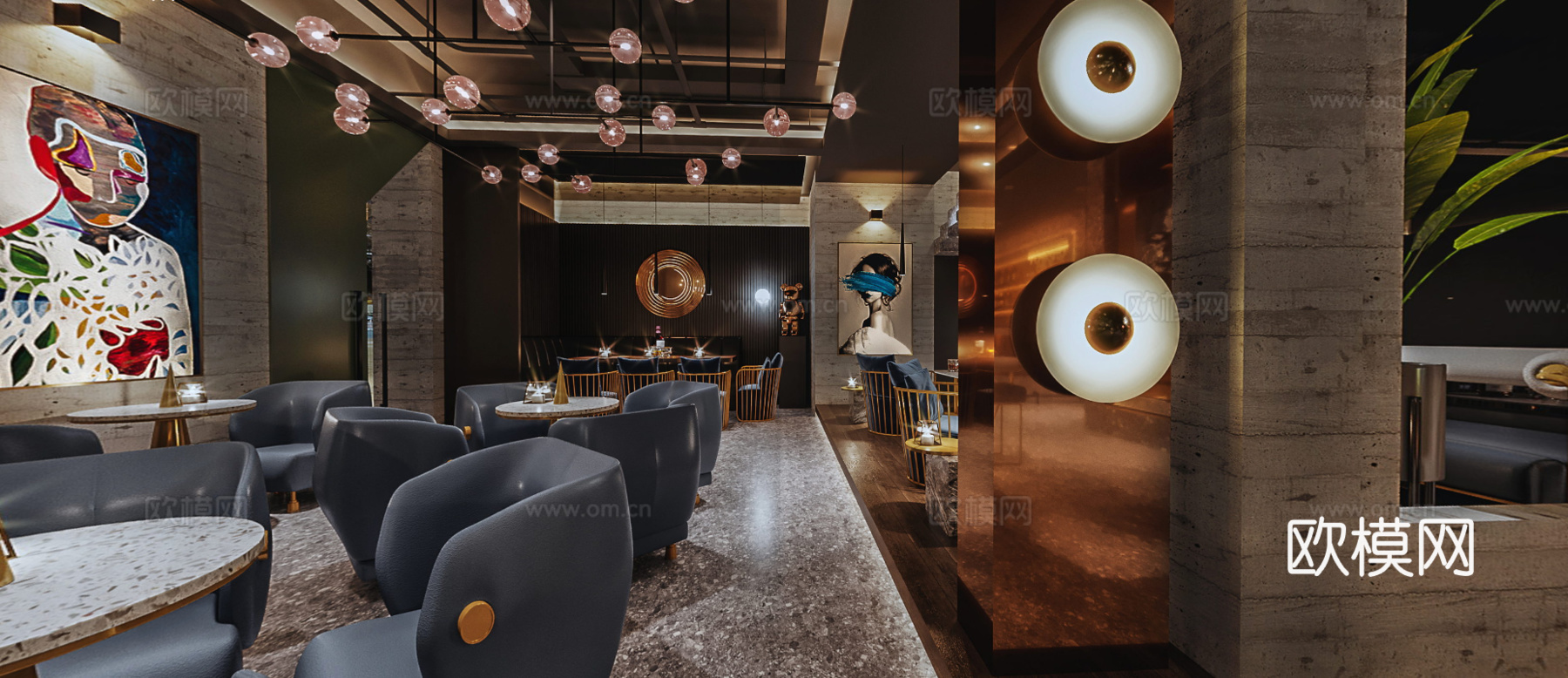 轻奢音乐酒吧 最新全套 效果图 施工图设计cad施工图