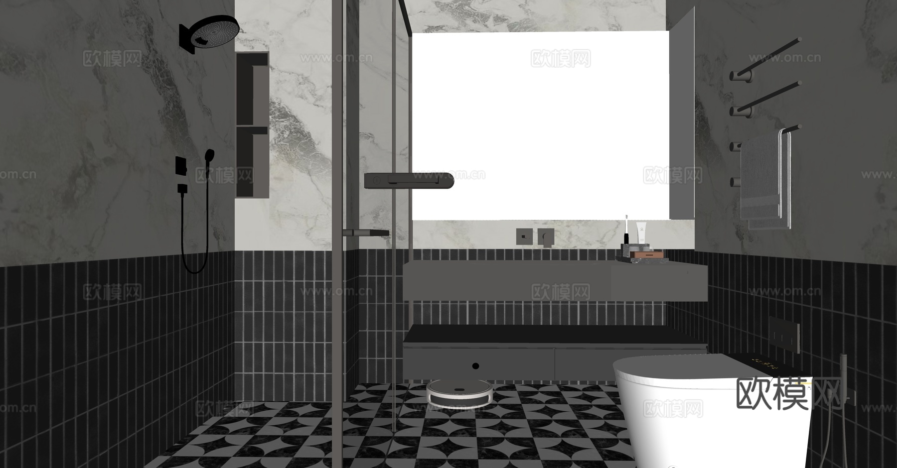 现代卫生间su模型
