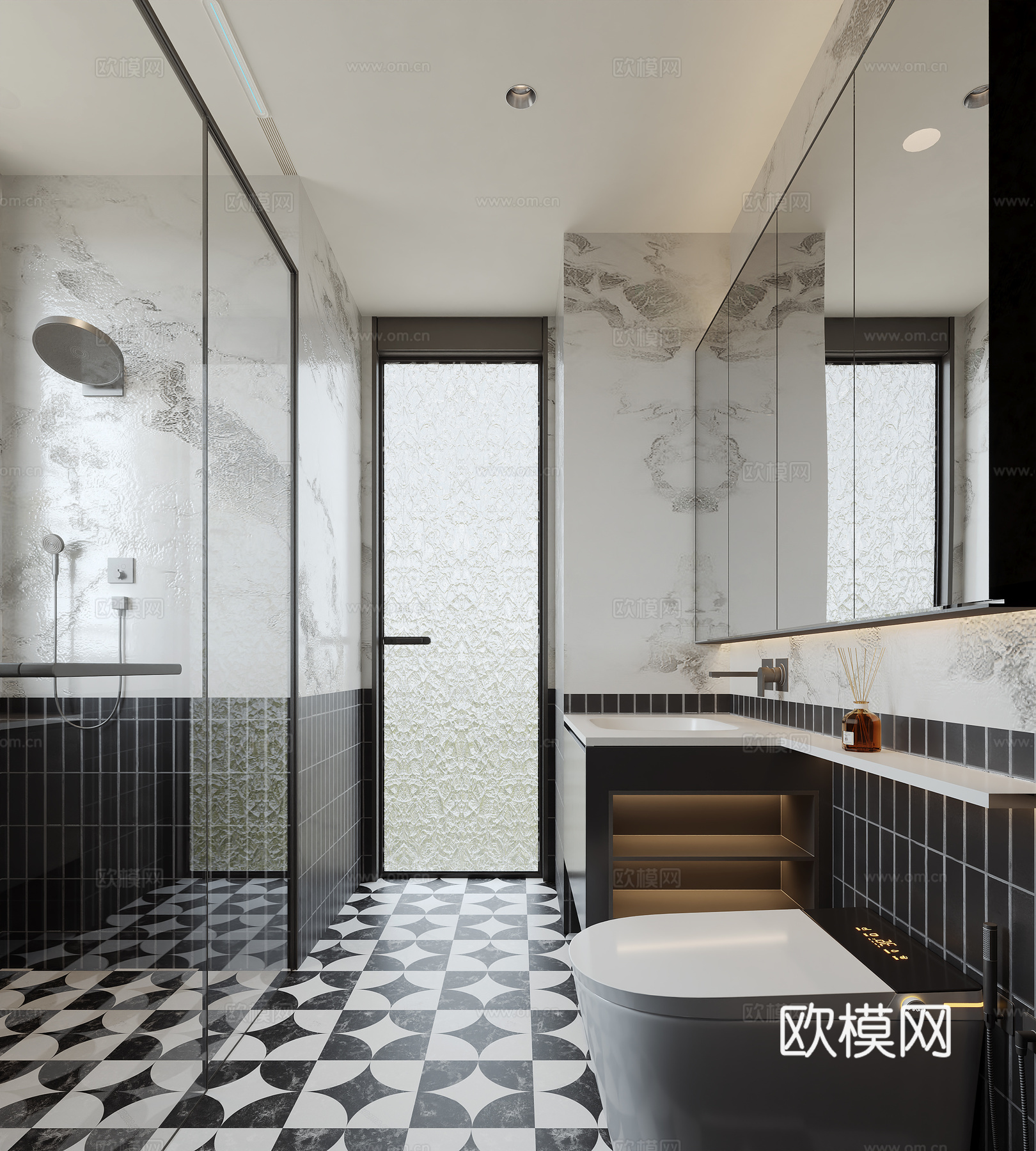 现代卫生间su模型