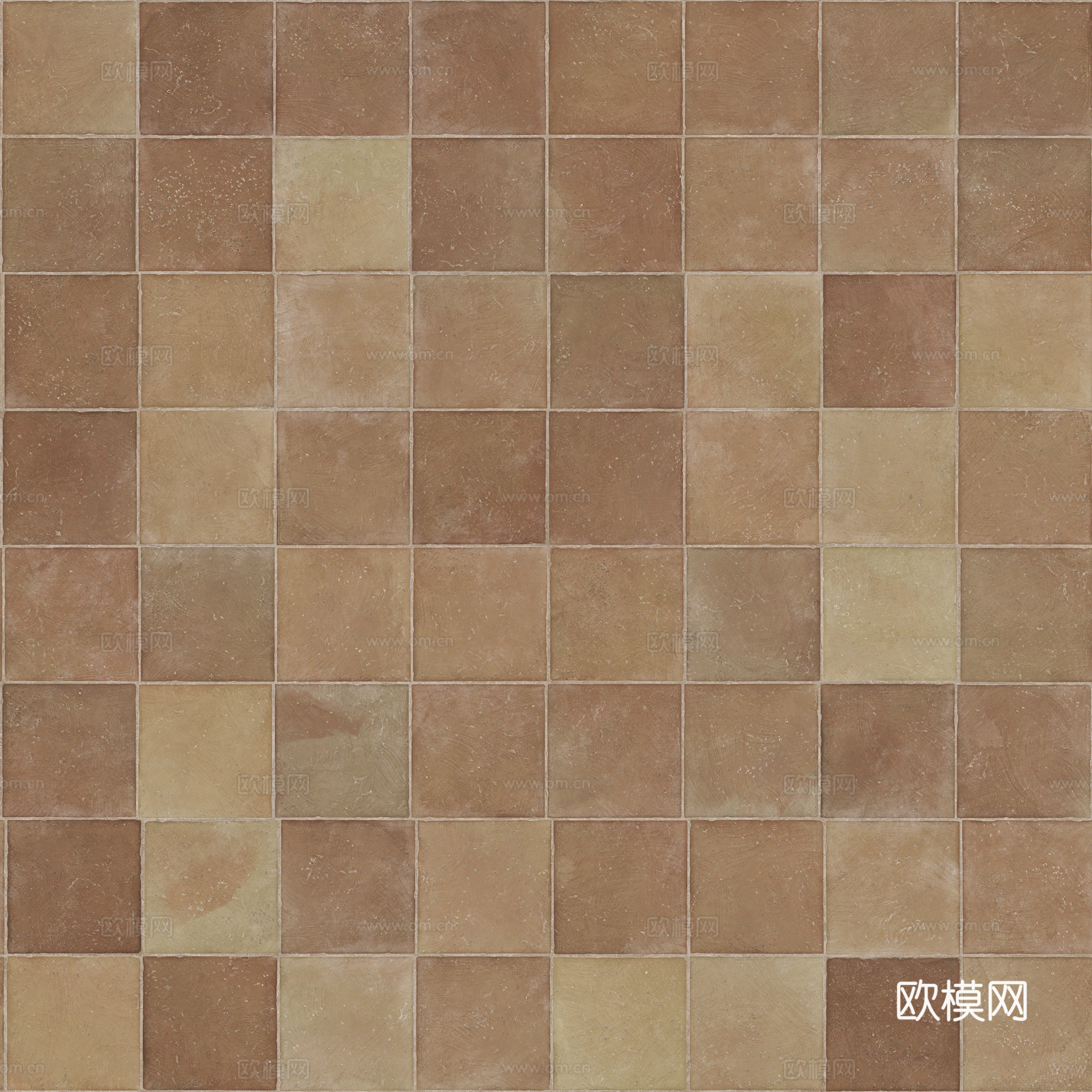 复古棕色方形瓷砖 地砖 陶土