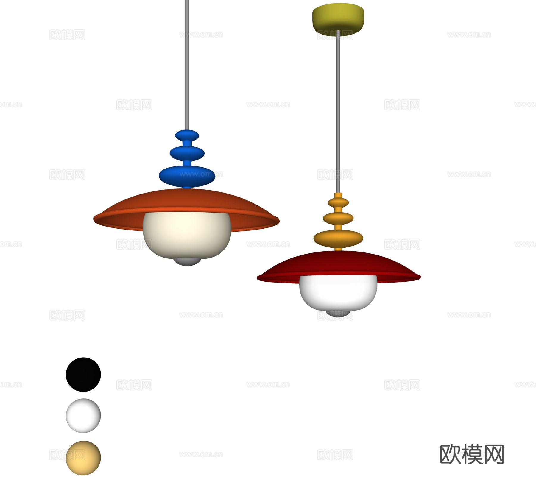 多巴胺儿童吊灯 床头吊灯su模型
