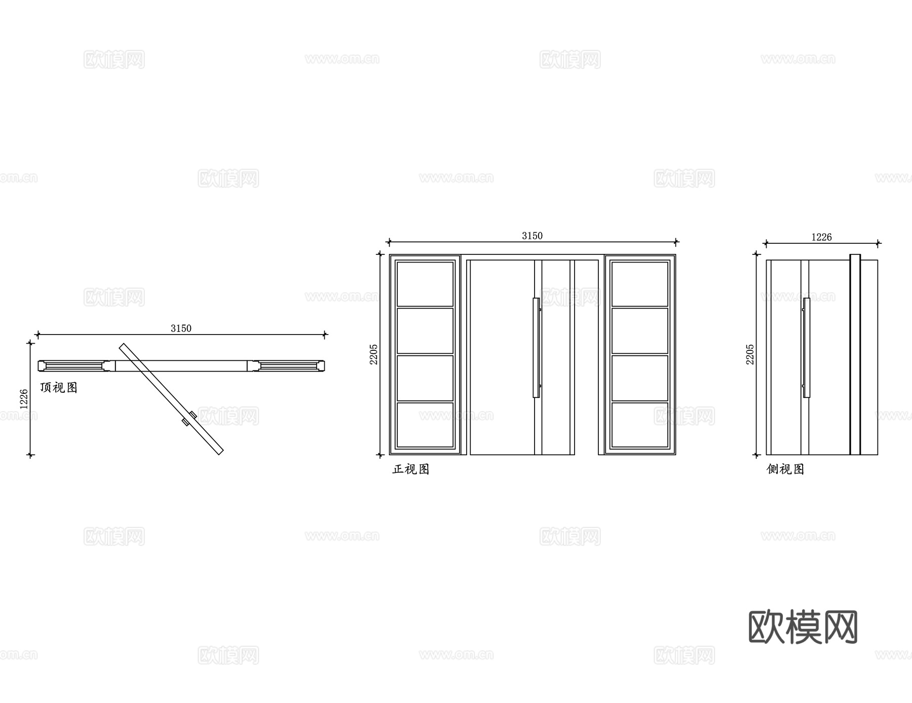 旋转门 回旋门 转门 自动旋转门 智能旋转门cad施工图