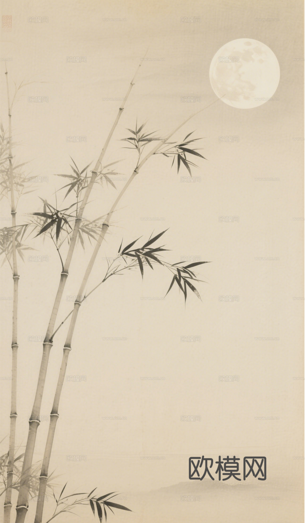 新中式竹子挂画