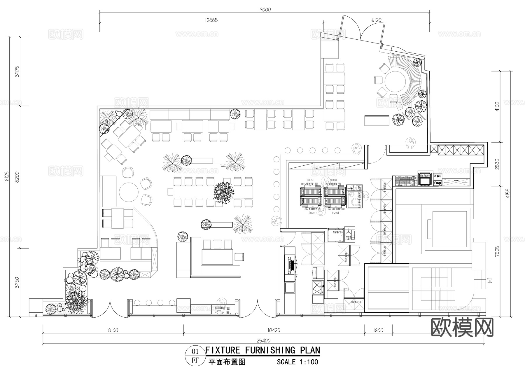 板前料理Omakase日式料理韩式料理平面布置图cad施工图