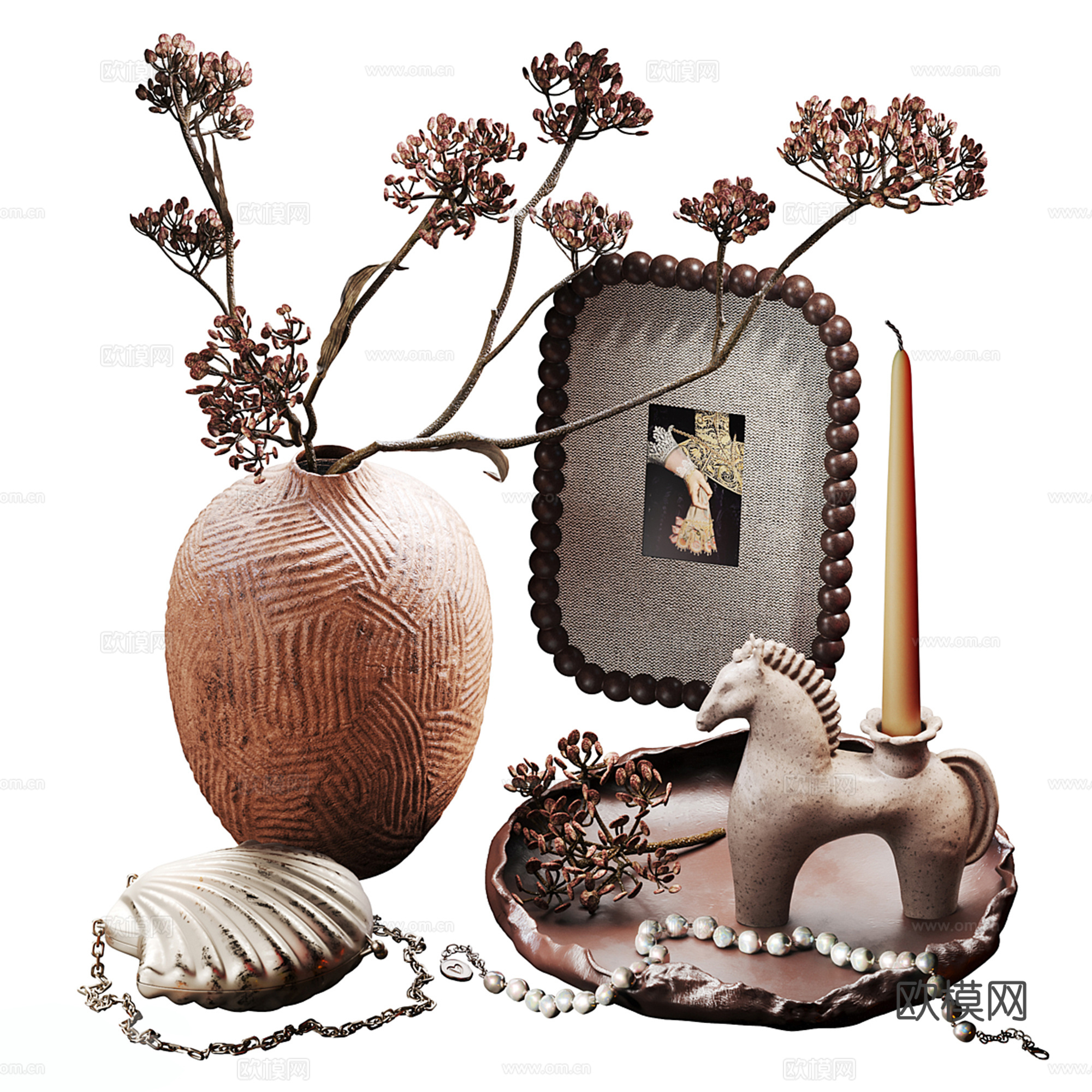 中古风饰品摆件组合su模型