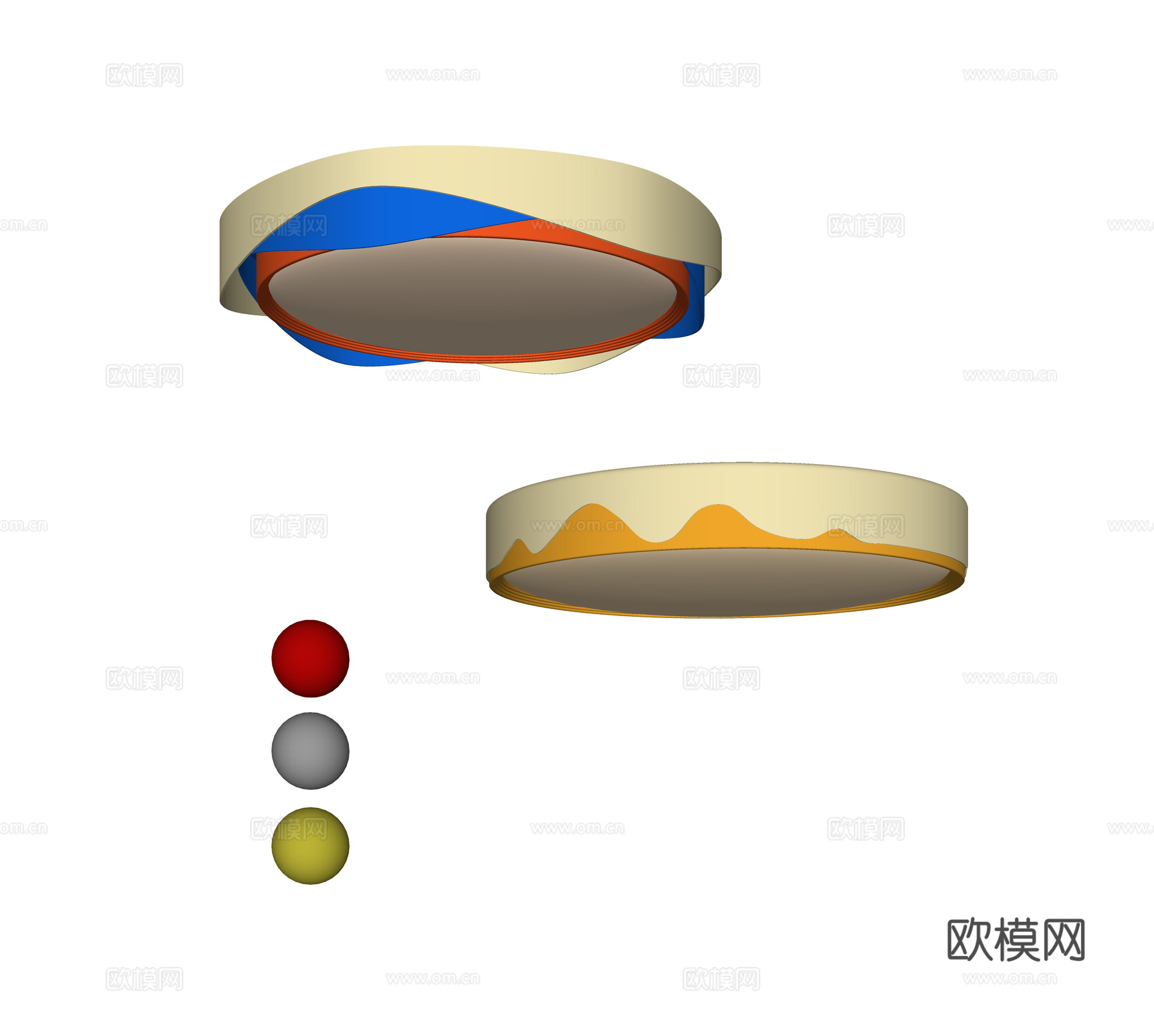 现代简约吸顶灯 儿童吸顶灯su模型