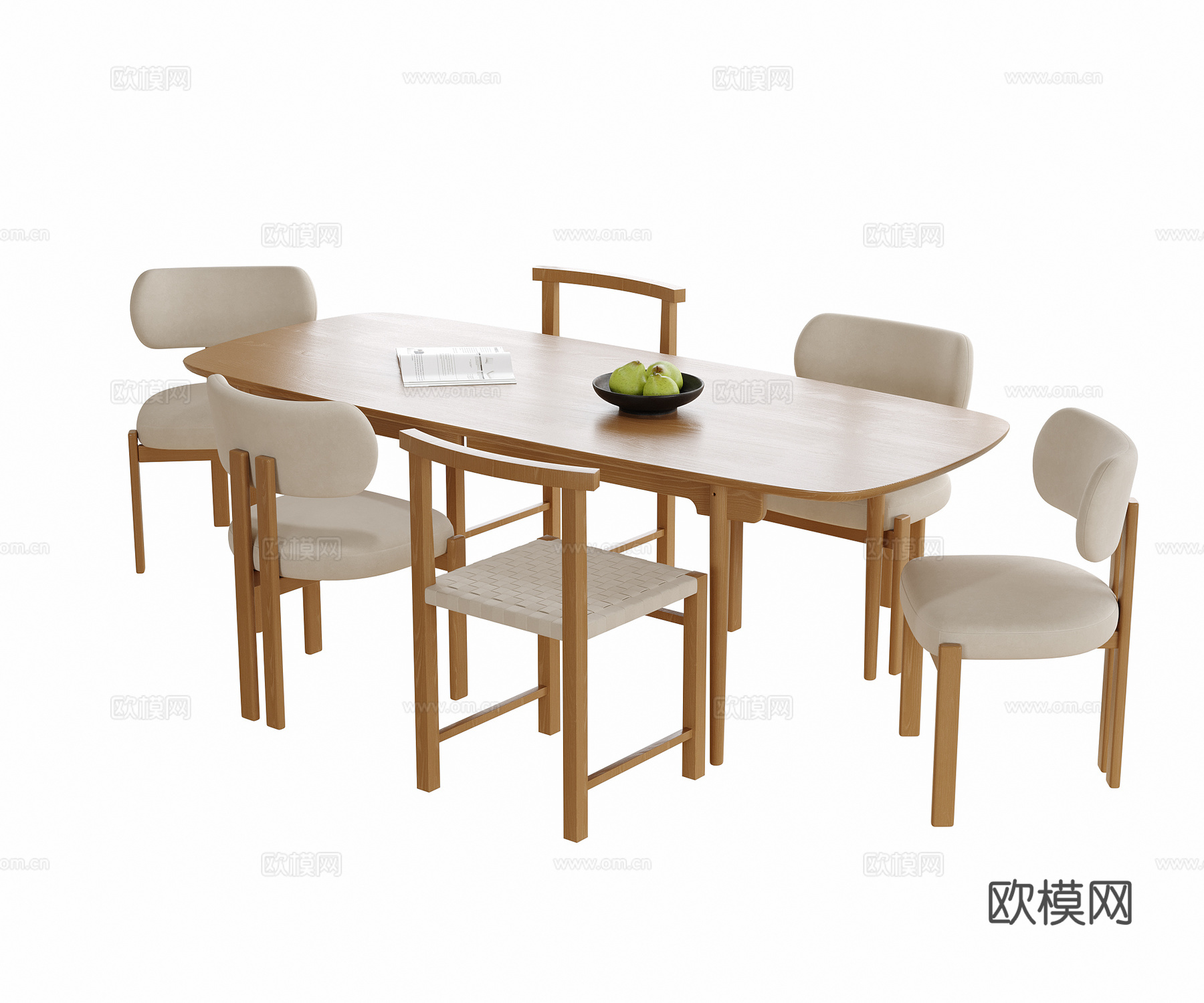 现代餐桌椅 餐椅 餐桌su模型