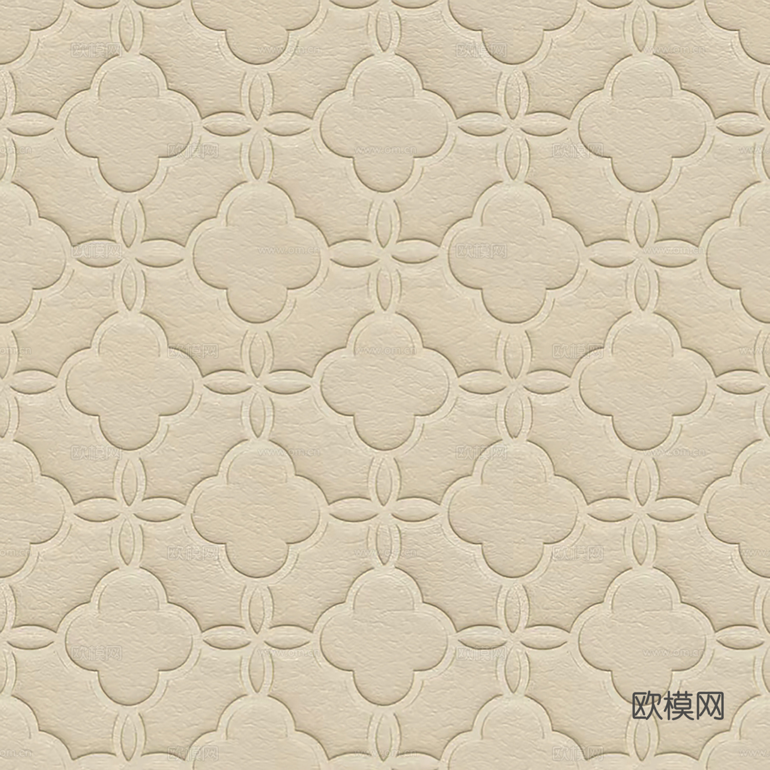 现代法式其它皮革_无缝_米色_硬包_印花皮革贴图