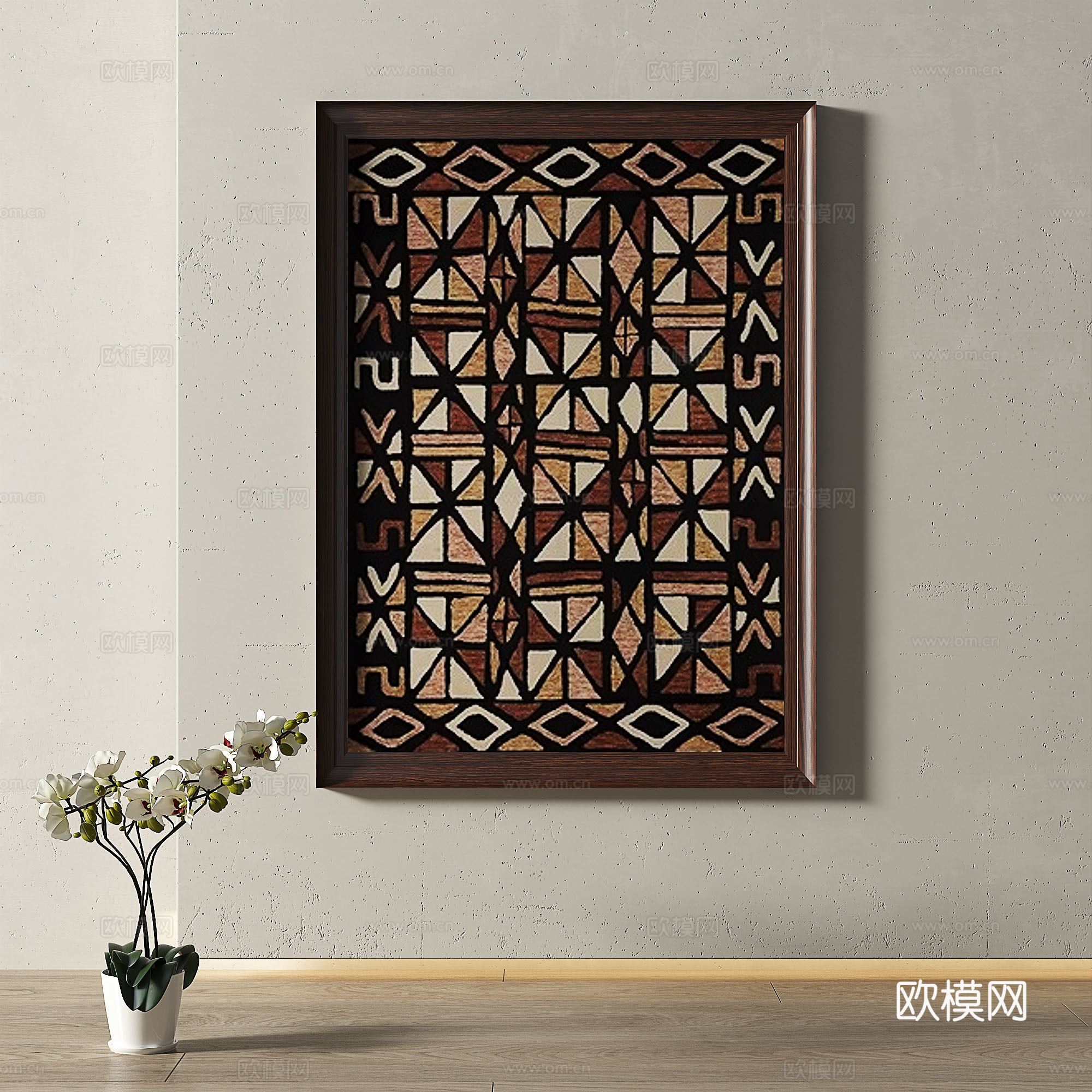 中古，复古，装饰画3d模型