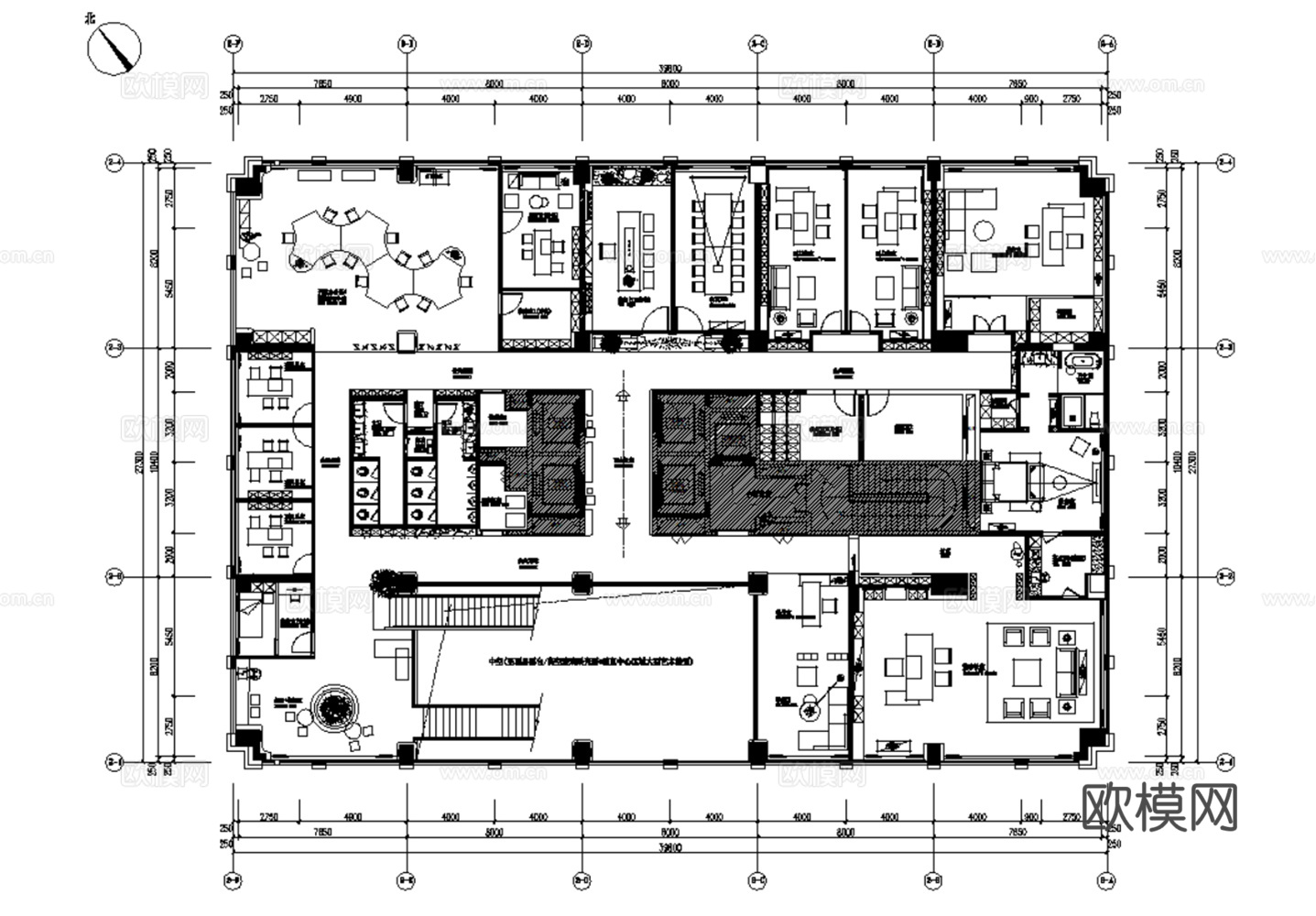 50套办公空间办公室会议室综合办公CAD平面设计方案最新整理cad施工图