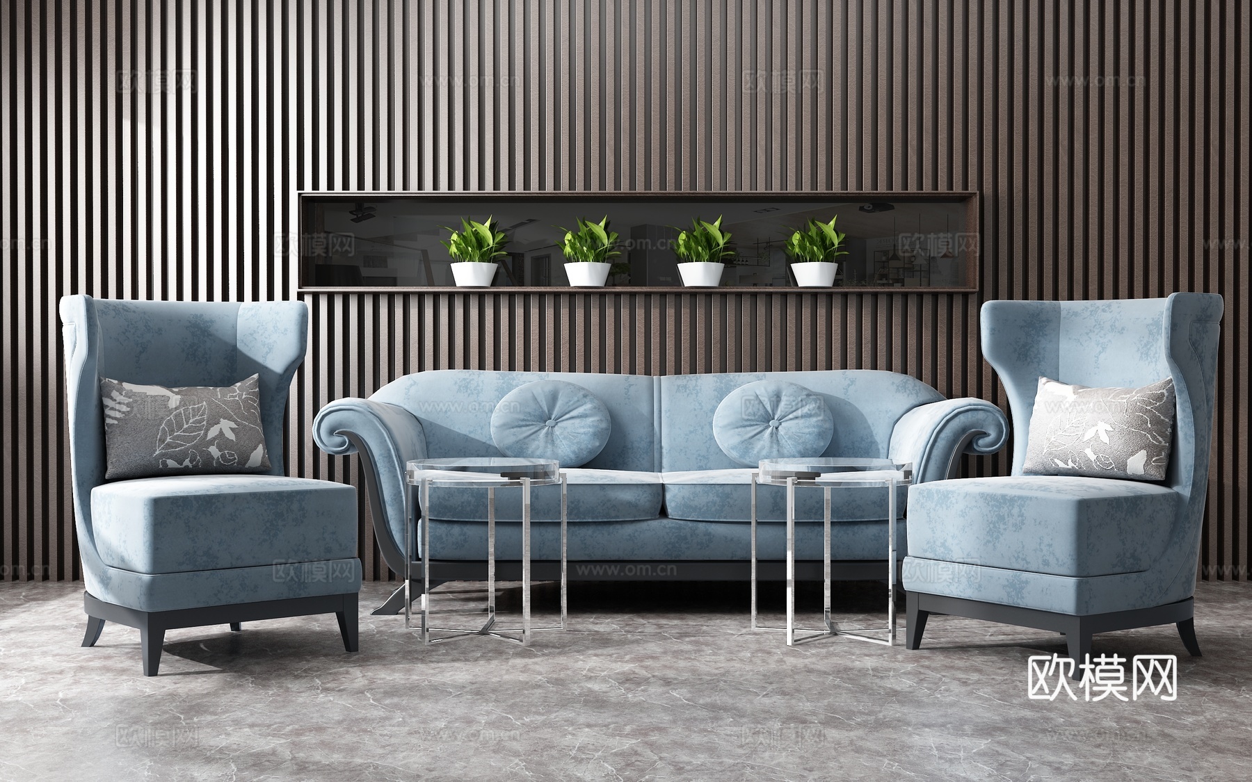 现代沙发茶几组合 背景墙3d模型下载