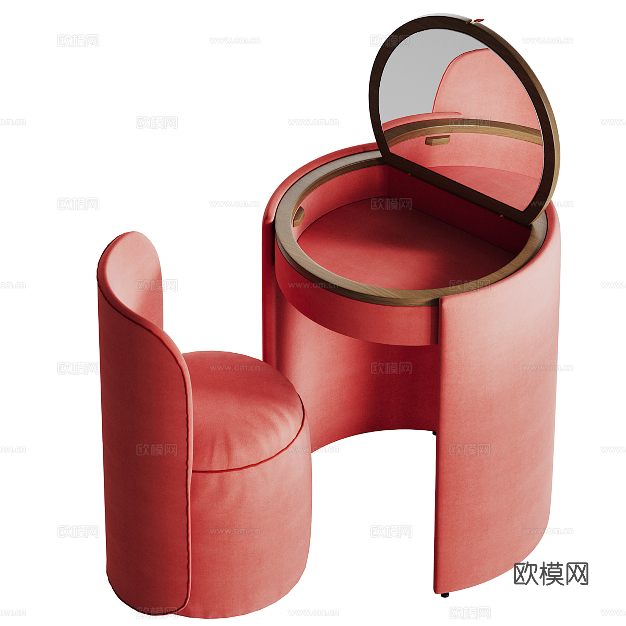 现代梳妆台组合su模型