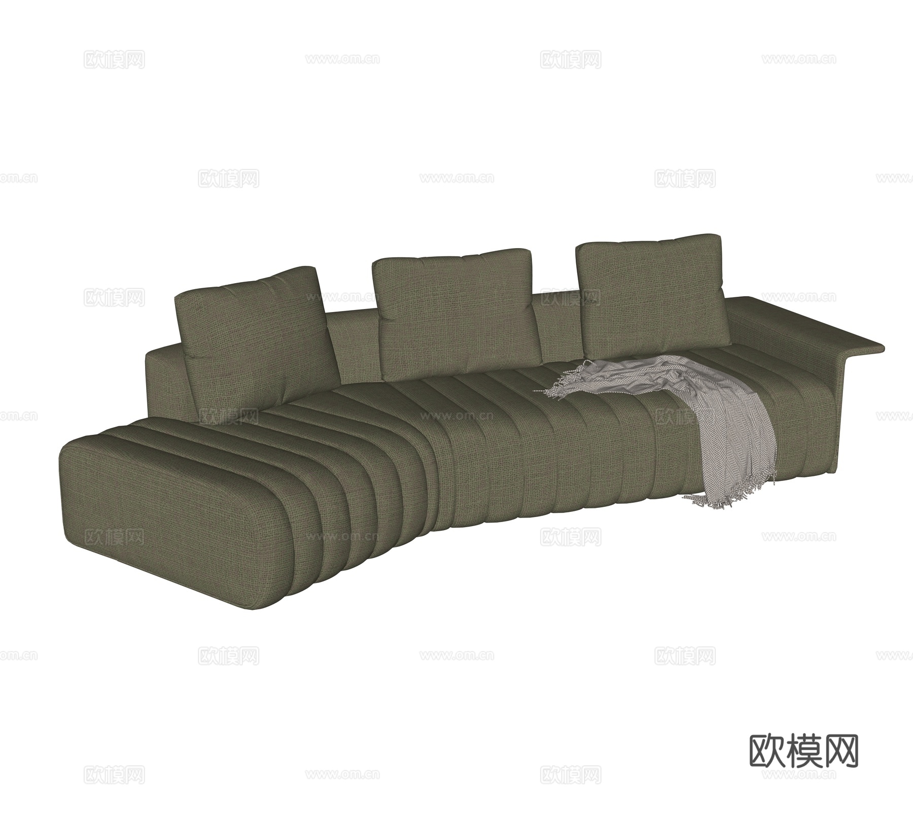 现代多人沙发su模型