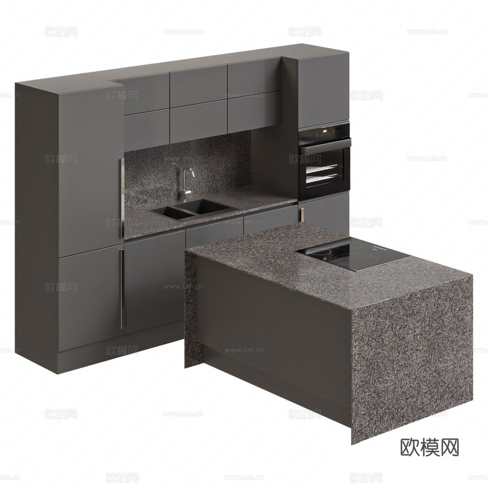 橱柜中岛台3d模型