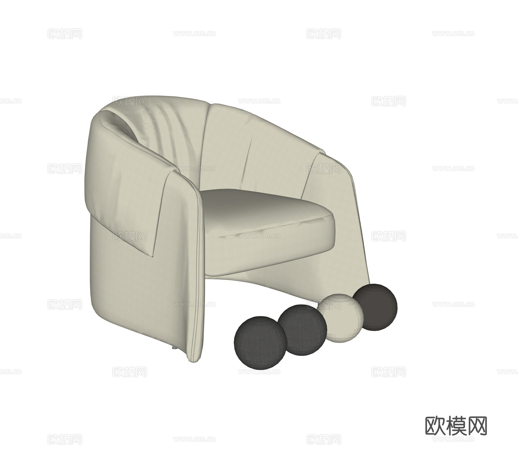 现代休闲椅su模型