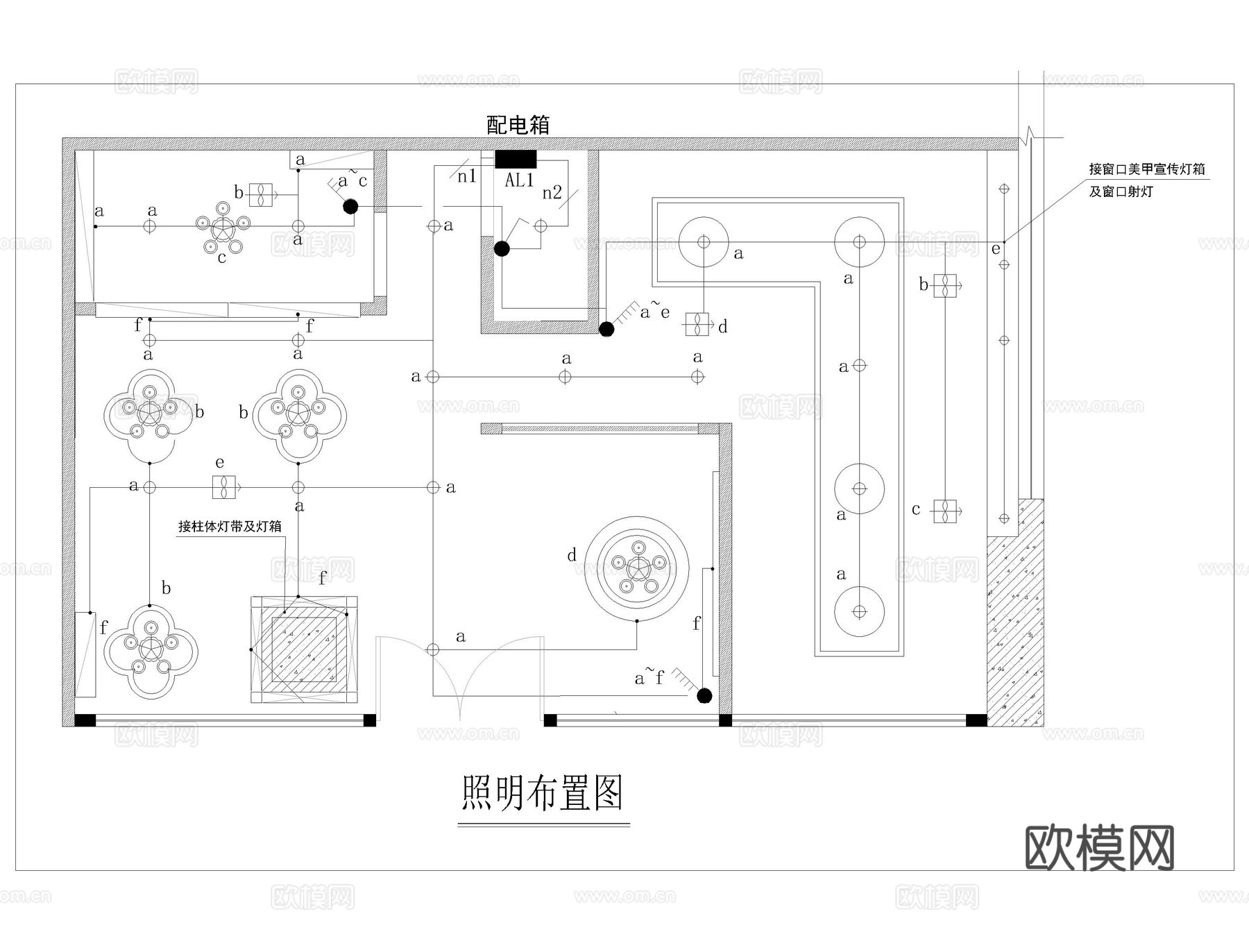 美容美甲店施工图cad施工图