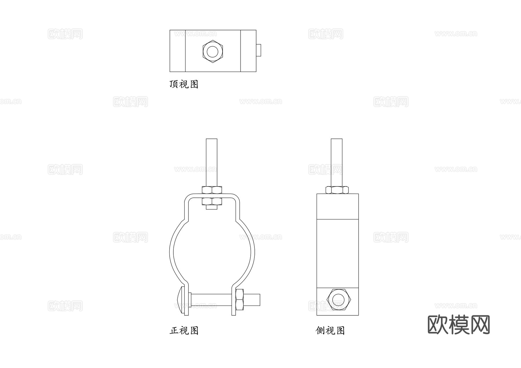 电瓶夹 鳄鱼夹 电线夹 电源夹 接线夹cad施工图