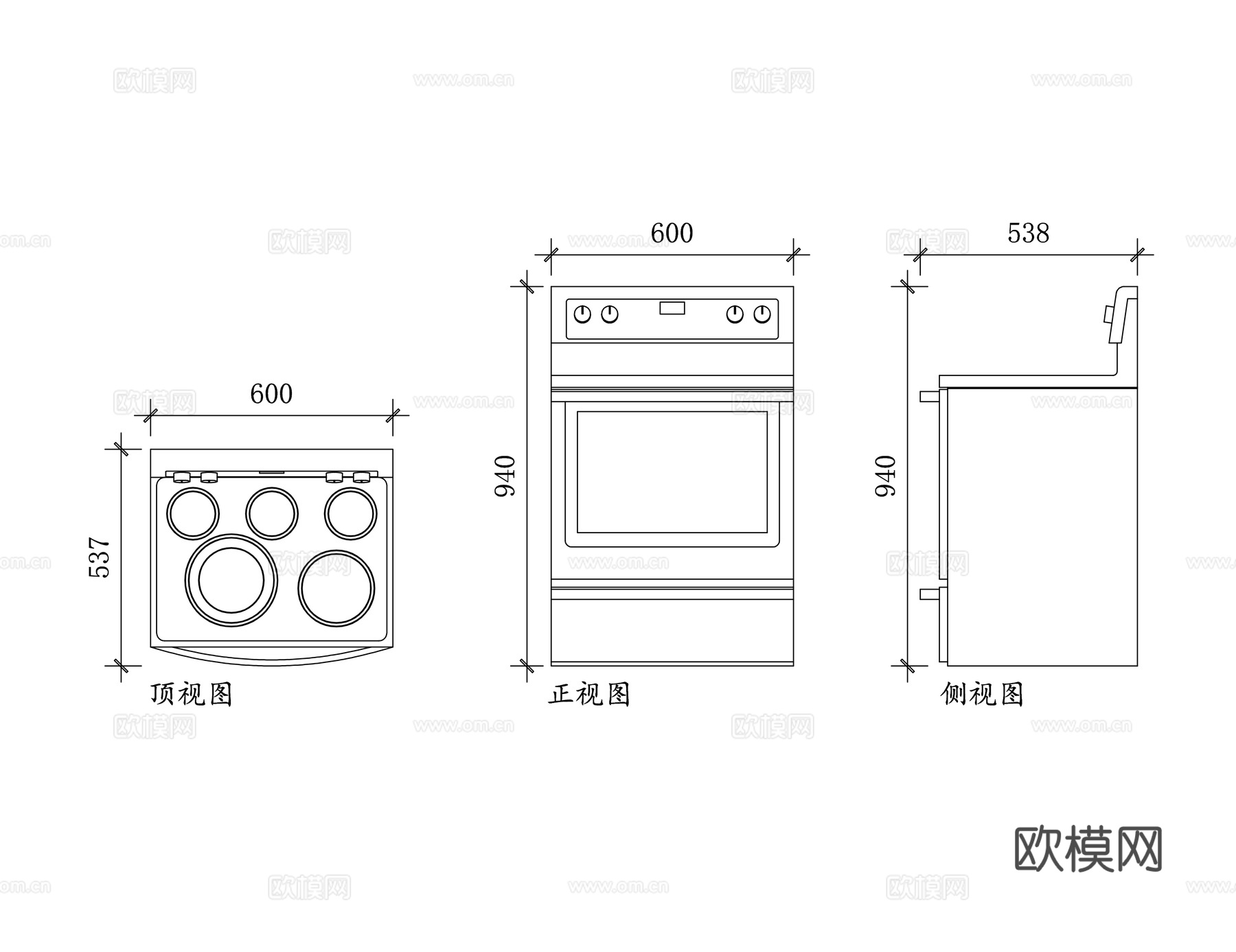 电磁炉 电陶炉 电热灶 电灶台 嵌入式电炉cad施工图