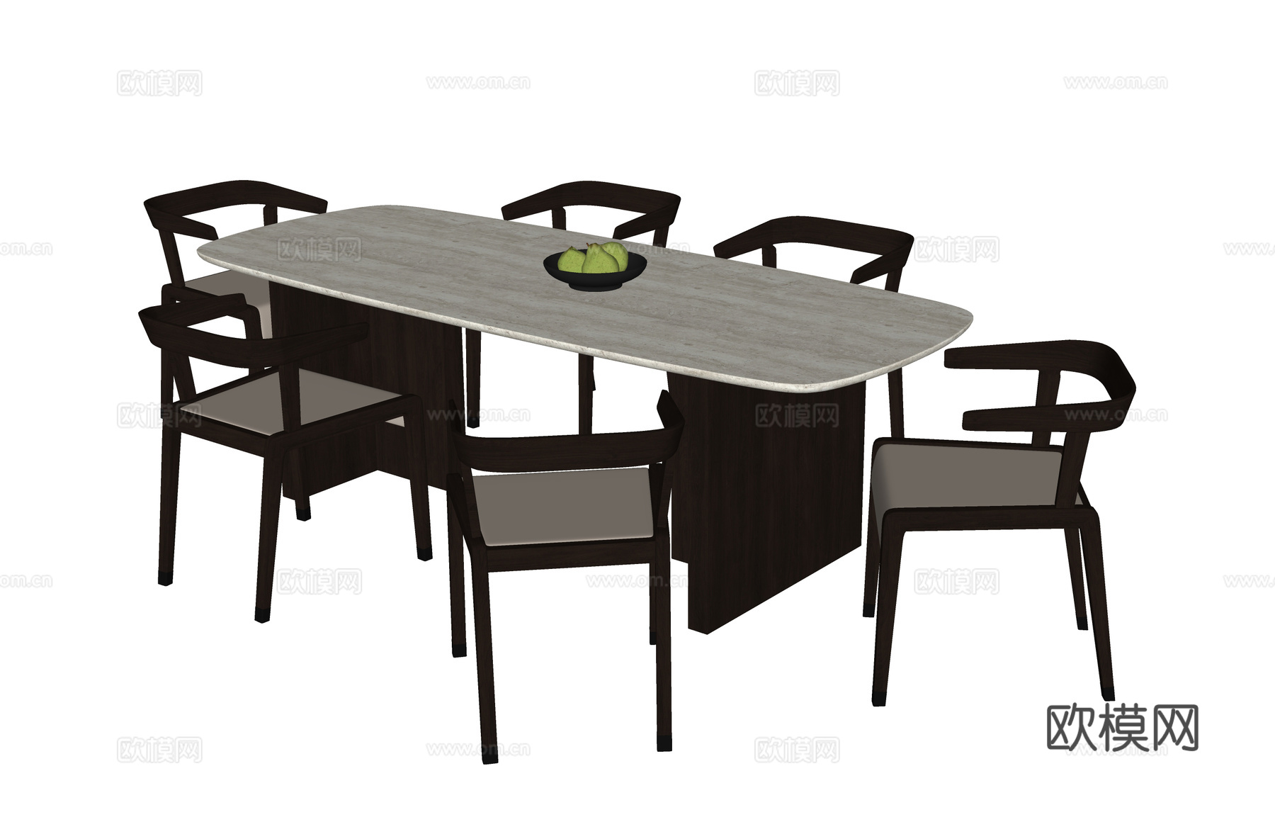 现代餐桌椅组合su模型