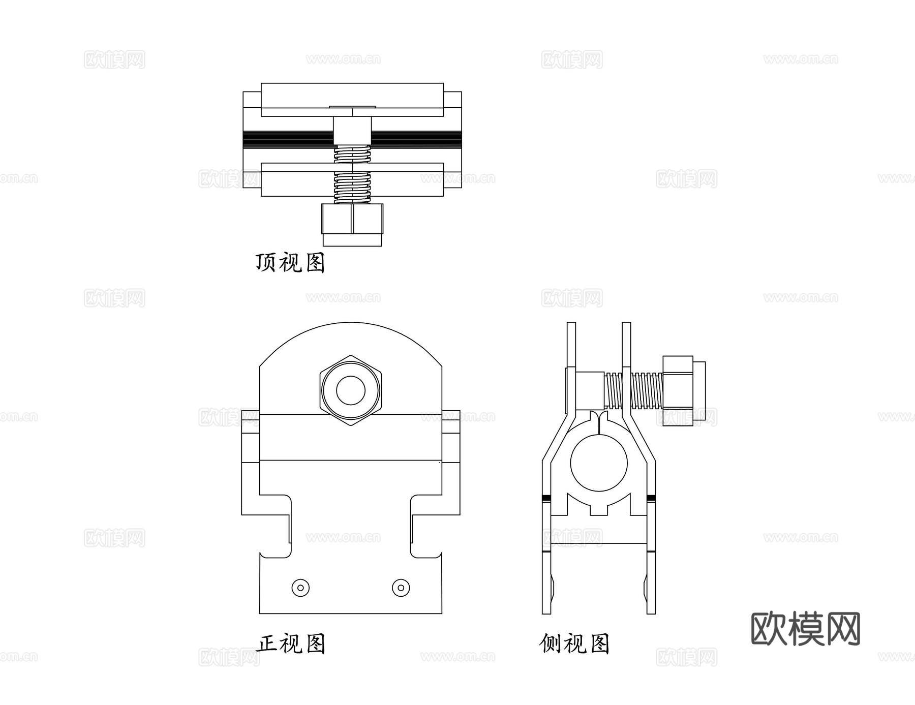 线卡 线扣 电线固定夹 导线固定扣 线缆夹cad施工图