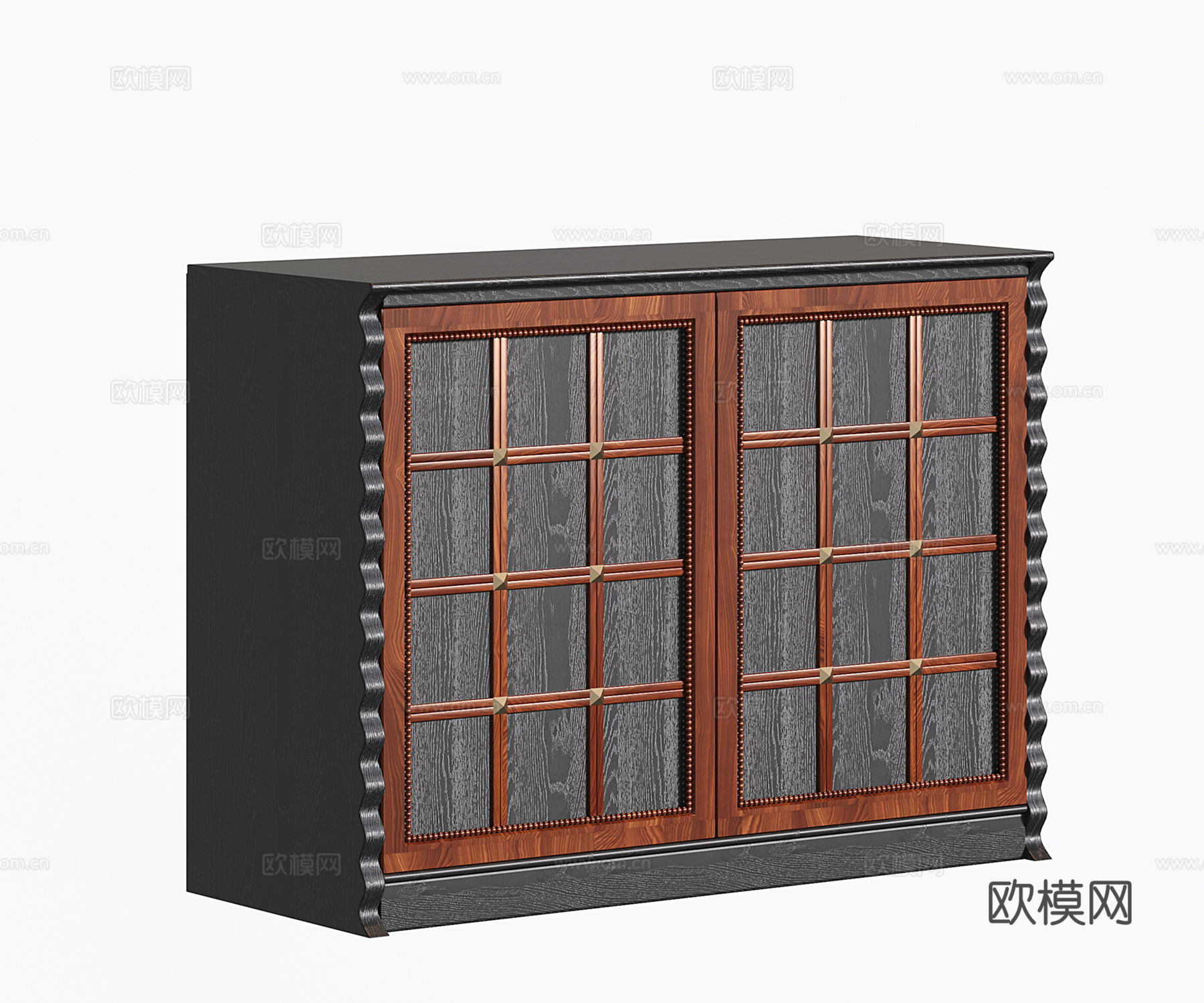 法式复古储物柜 斗柜 电视柜模块 置物收纳柜 落地书架su模型