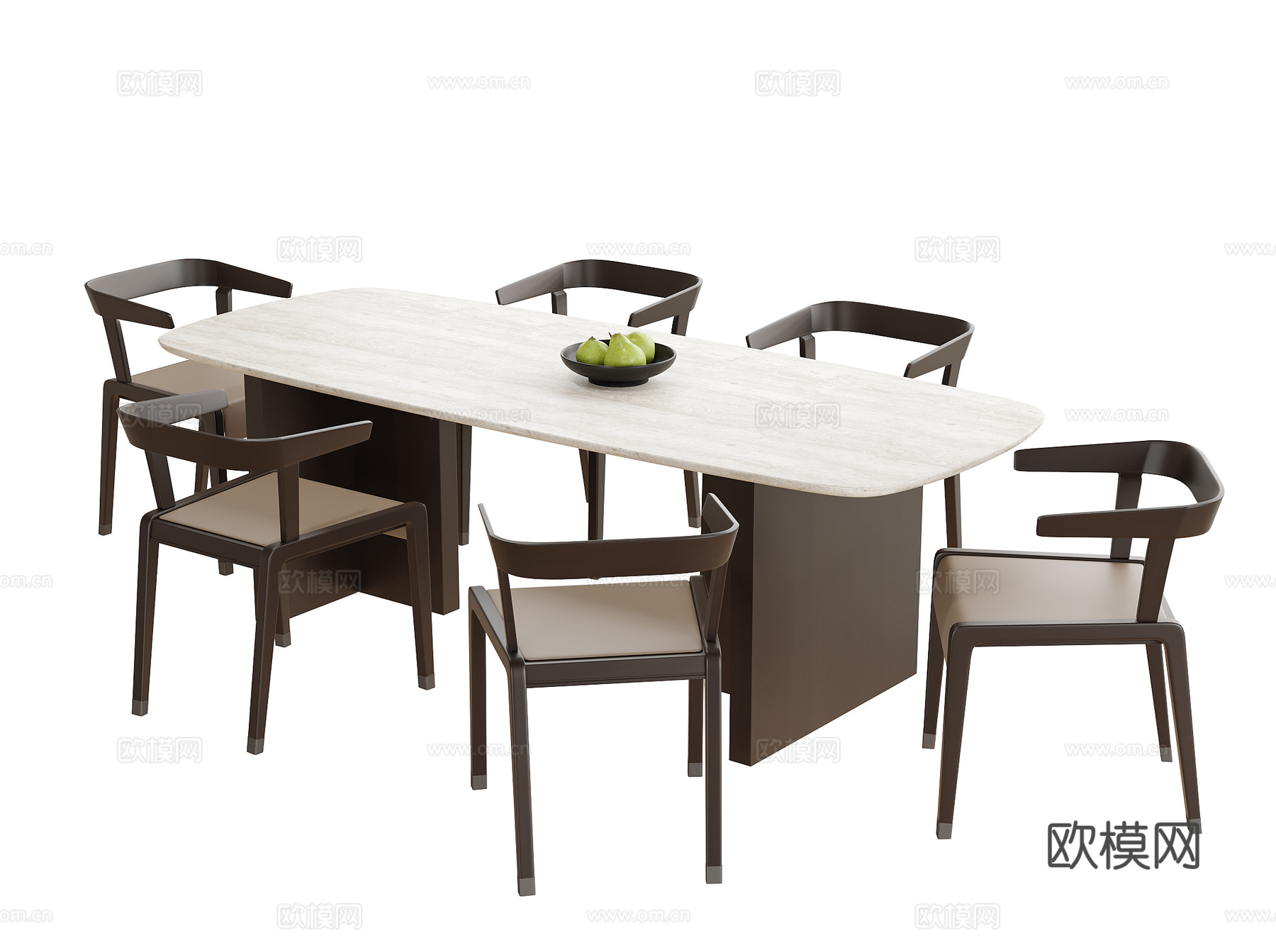 现代餐桌椅组合su模型