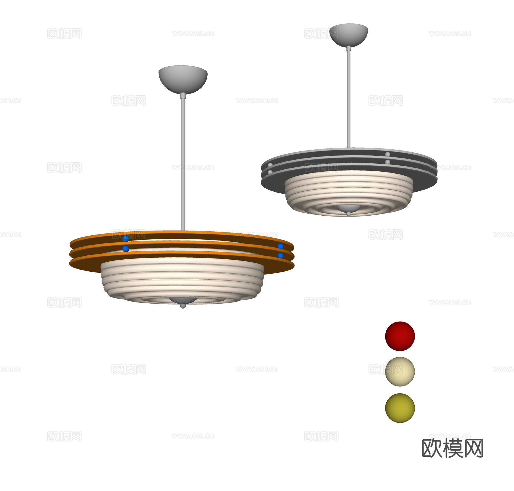 包豪斯中古吊灯 多巴胺吊灯su模型