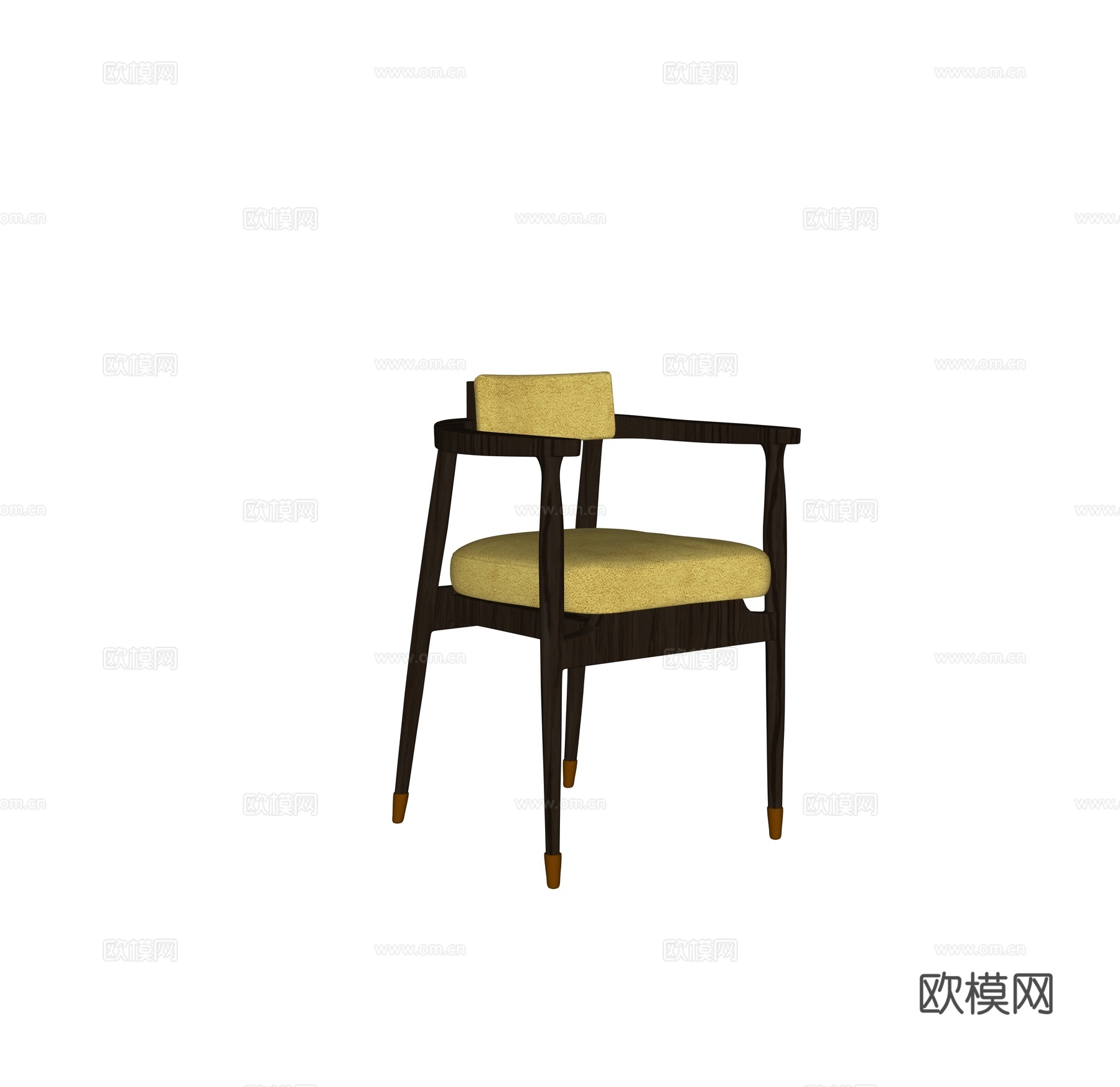 新中式单椅 餐椅su模型