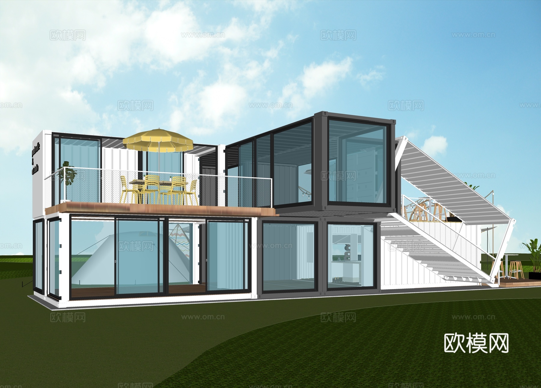 露营集装箱su模型