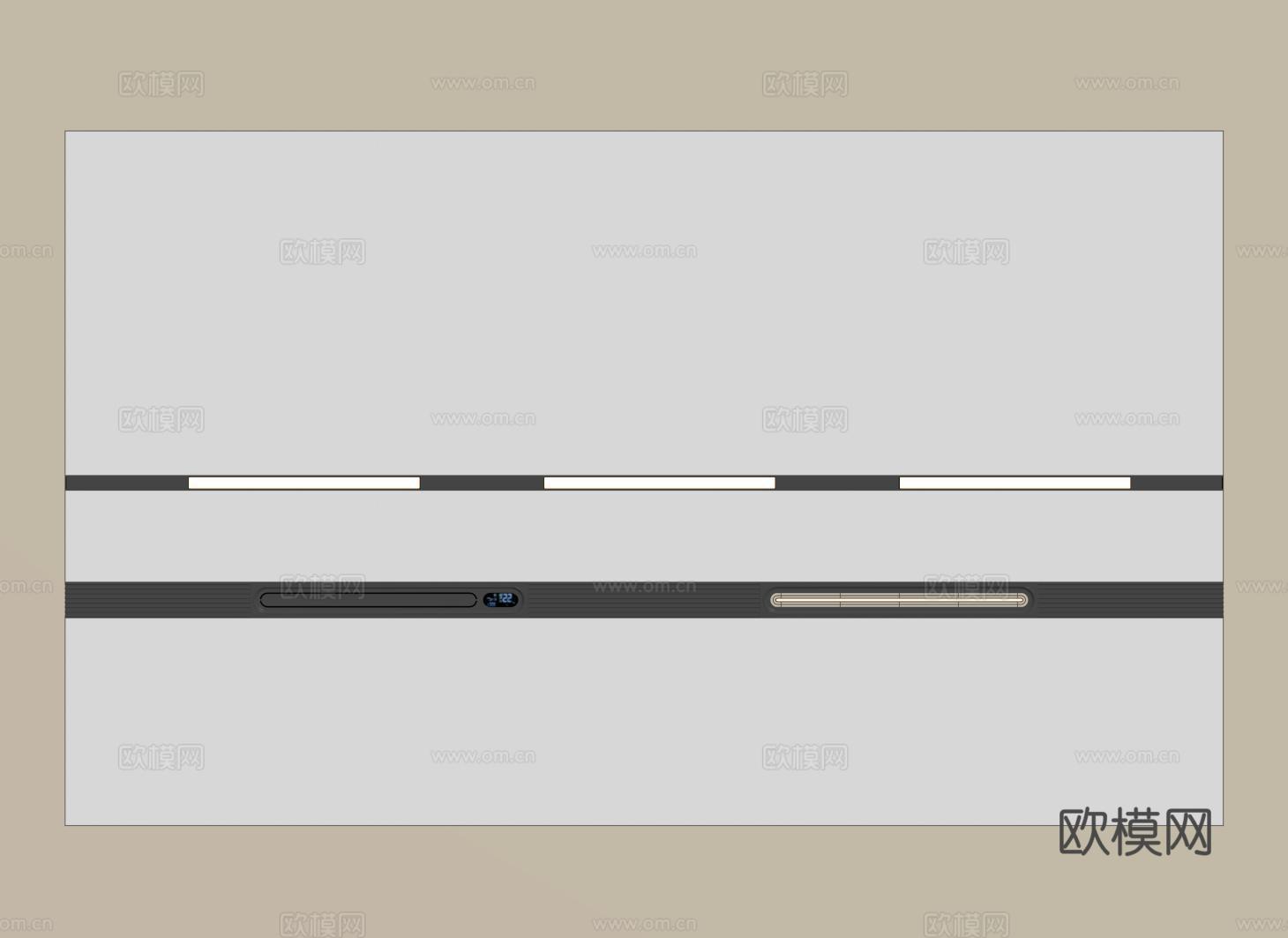 现代蜂窝大板吊顶 集成吊顶 无主灯吊顶 卫生间吊顶su模型